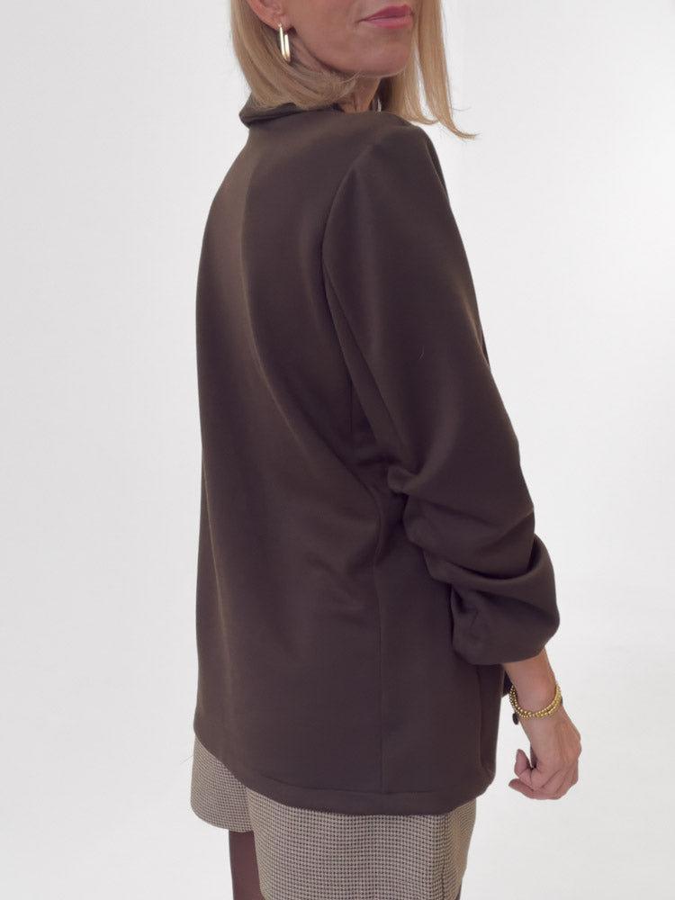 "Aria" toller Blazer aus Butterstoff - chocobraun