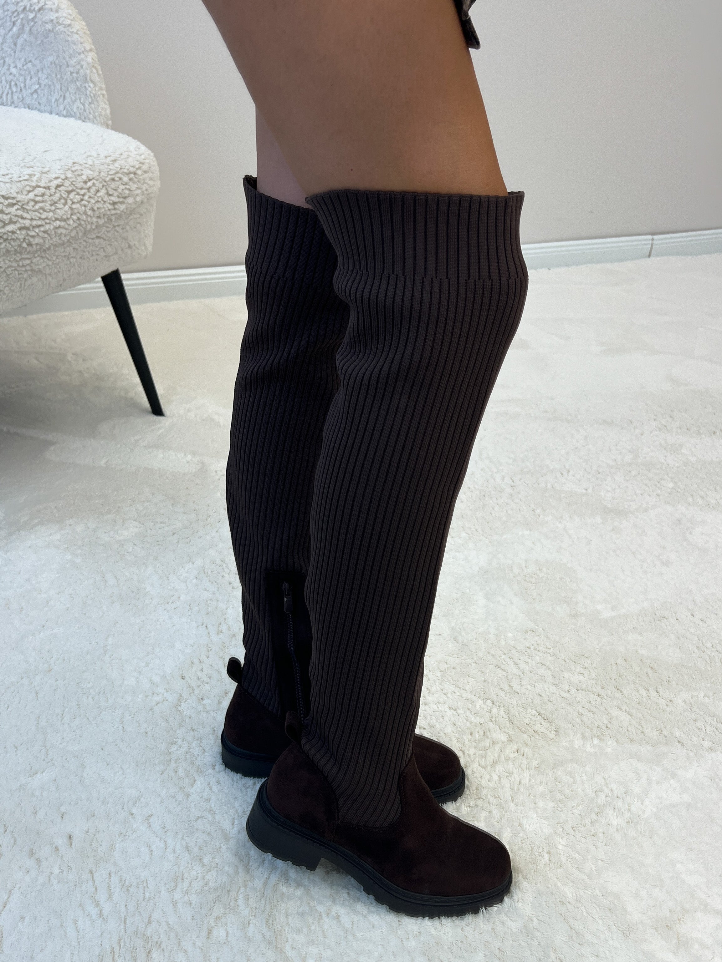 "Calza" Overknees Stiefel - braun
