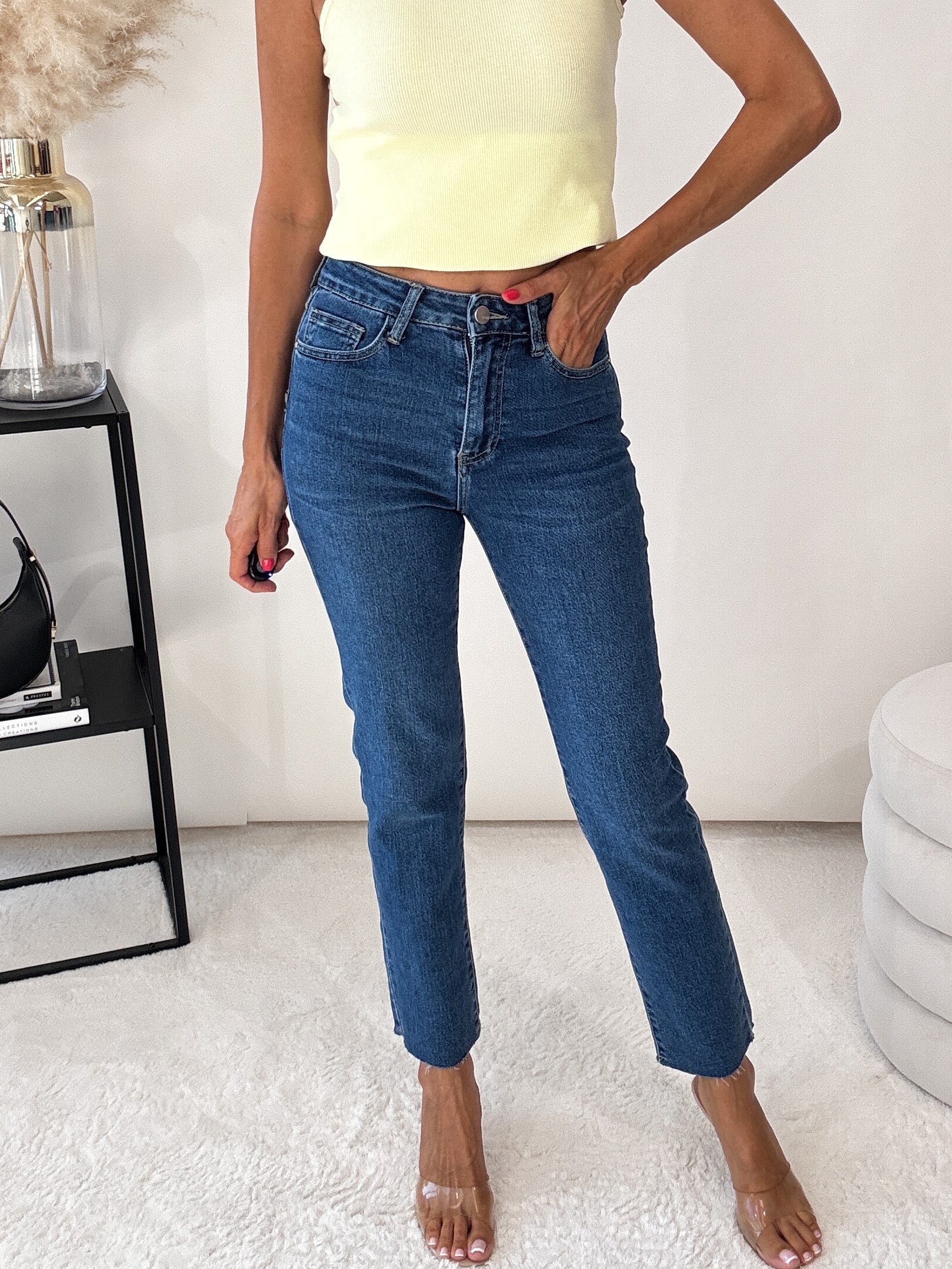 "Ronda" Mom Fit Jeans - dunkelblau