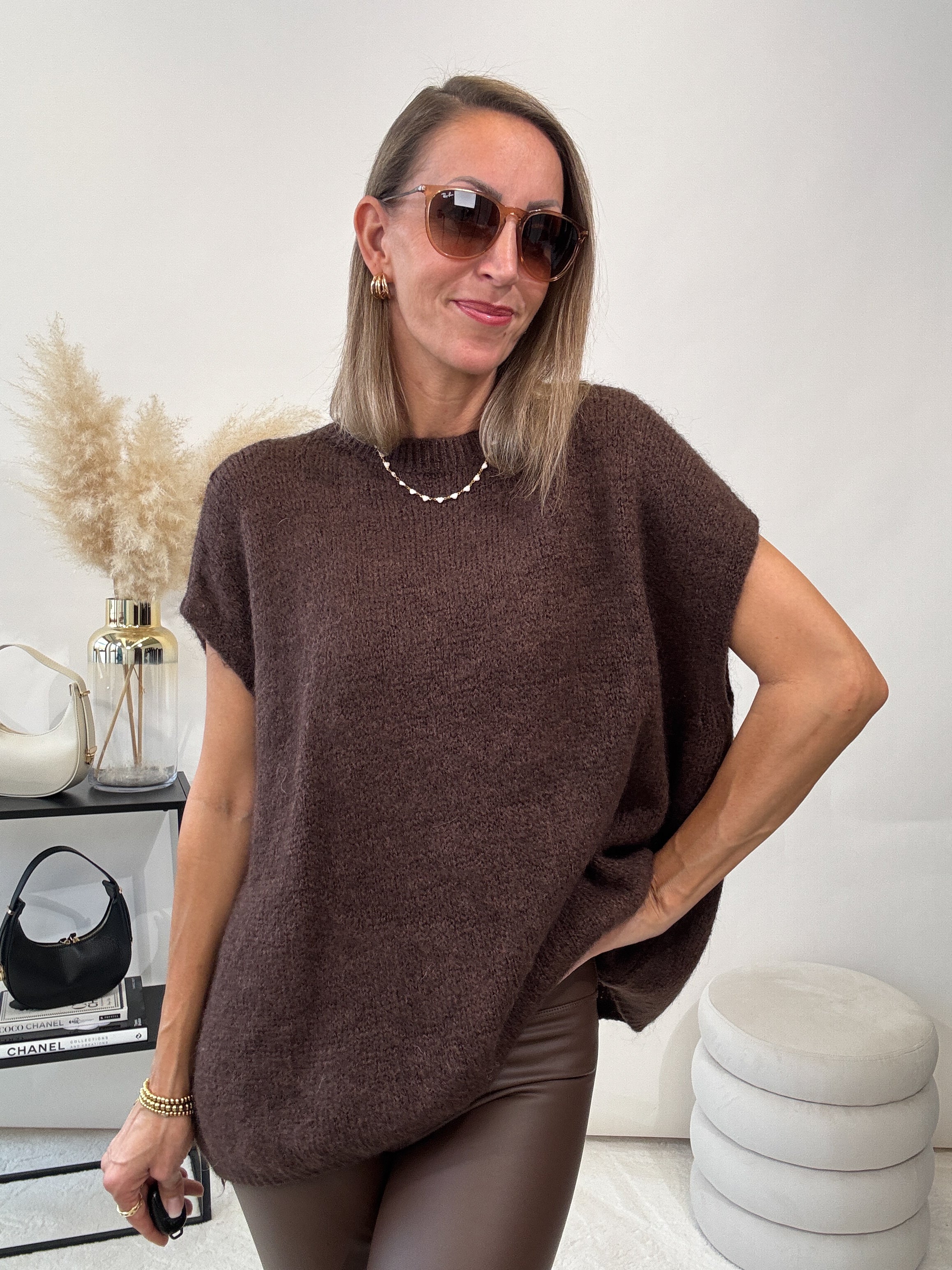 "New Florida Vest" kuscheliger Cardigan - braun