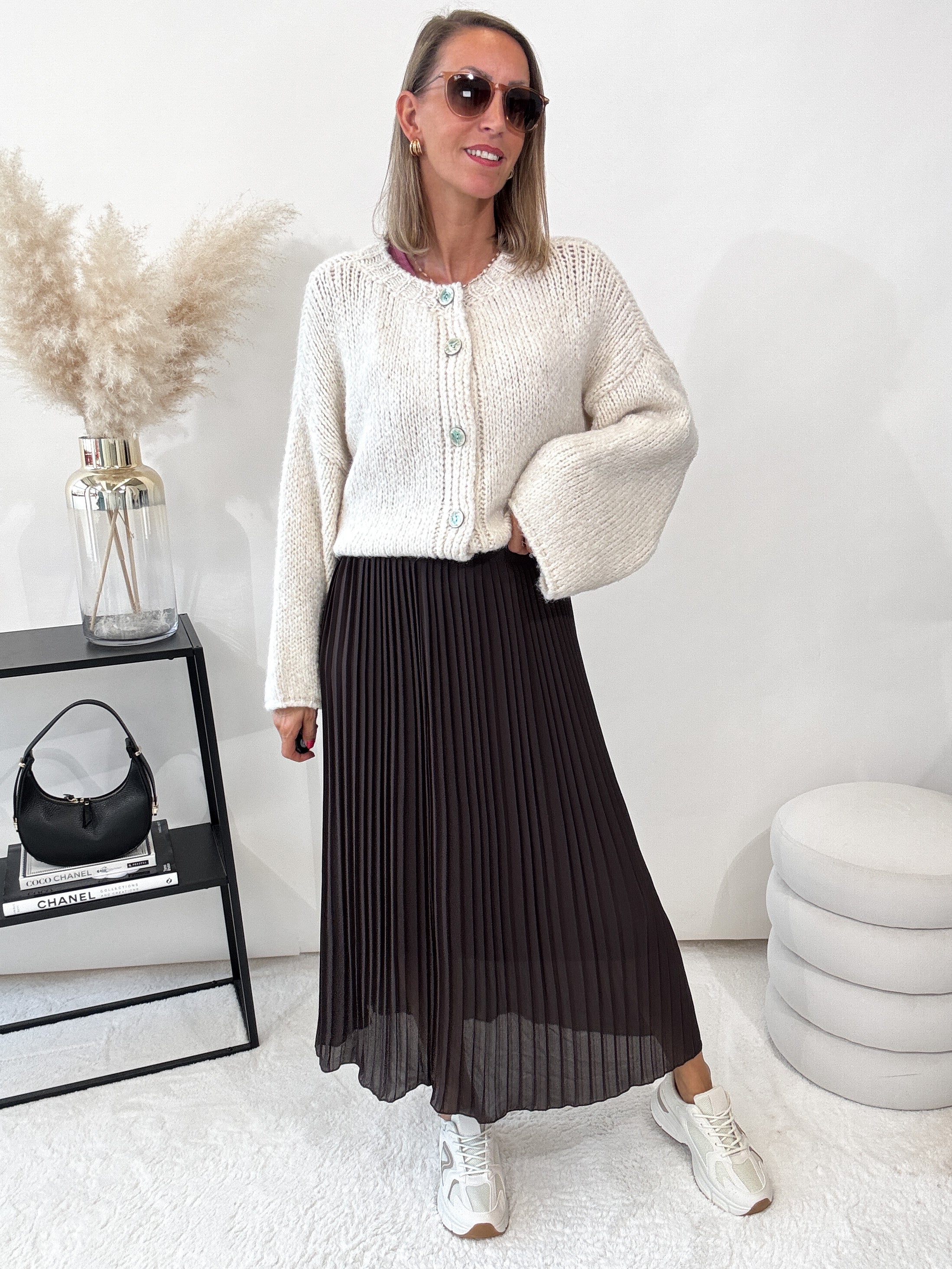 "Skirt" Plissee Rock - chocobraun