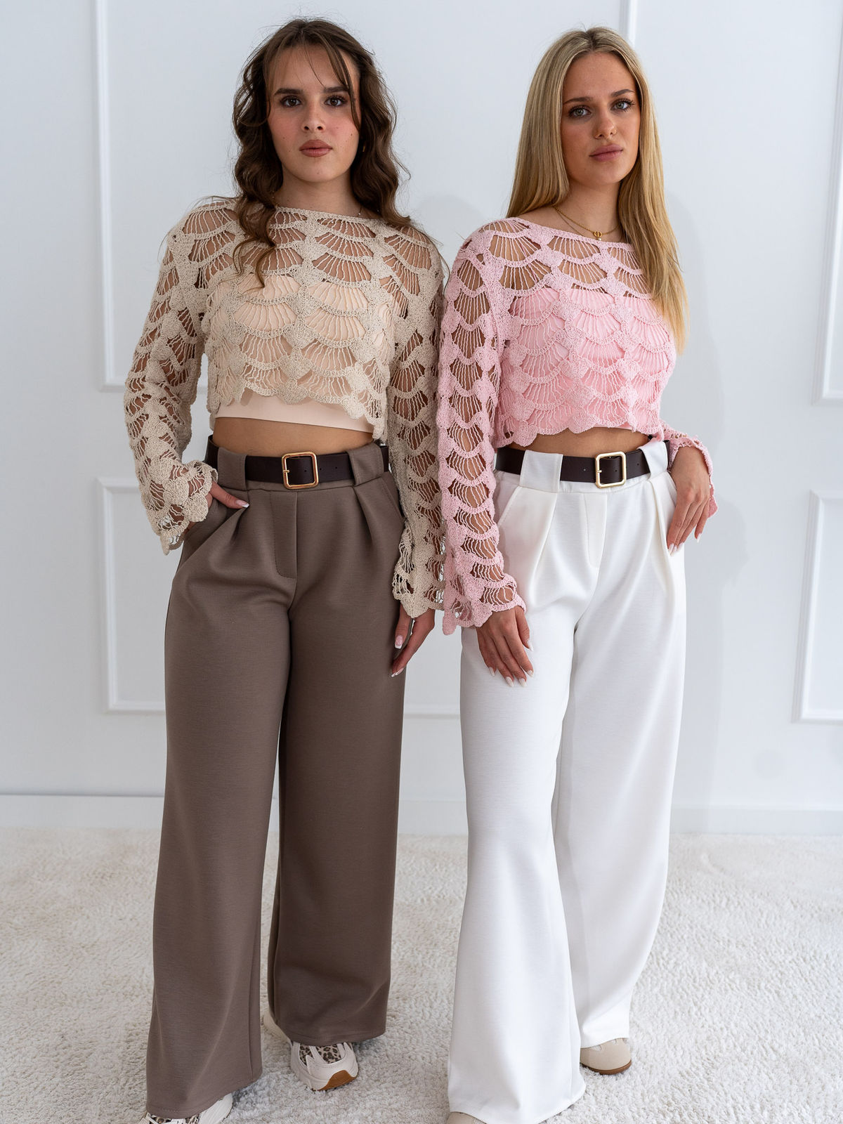 "Conchiglia" süßes Crochet Top - rosa