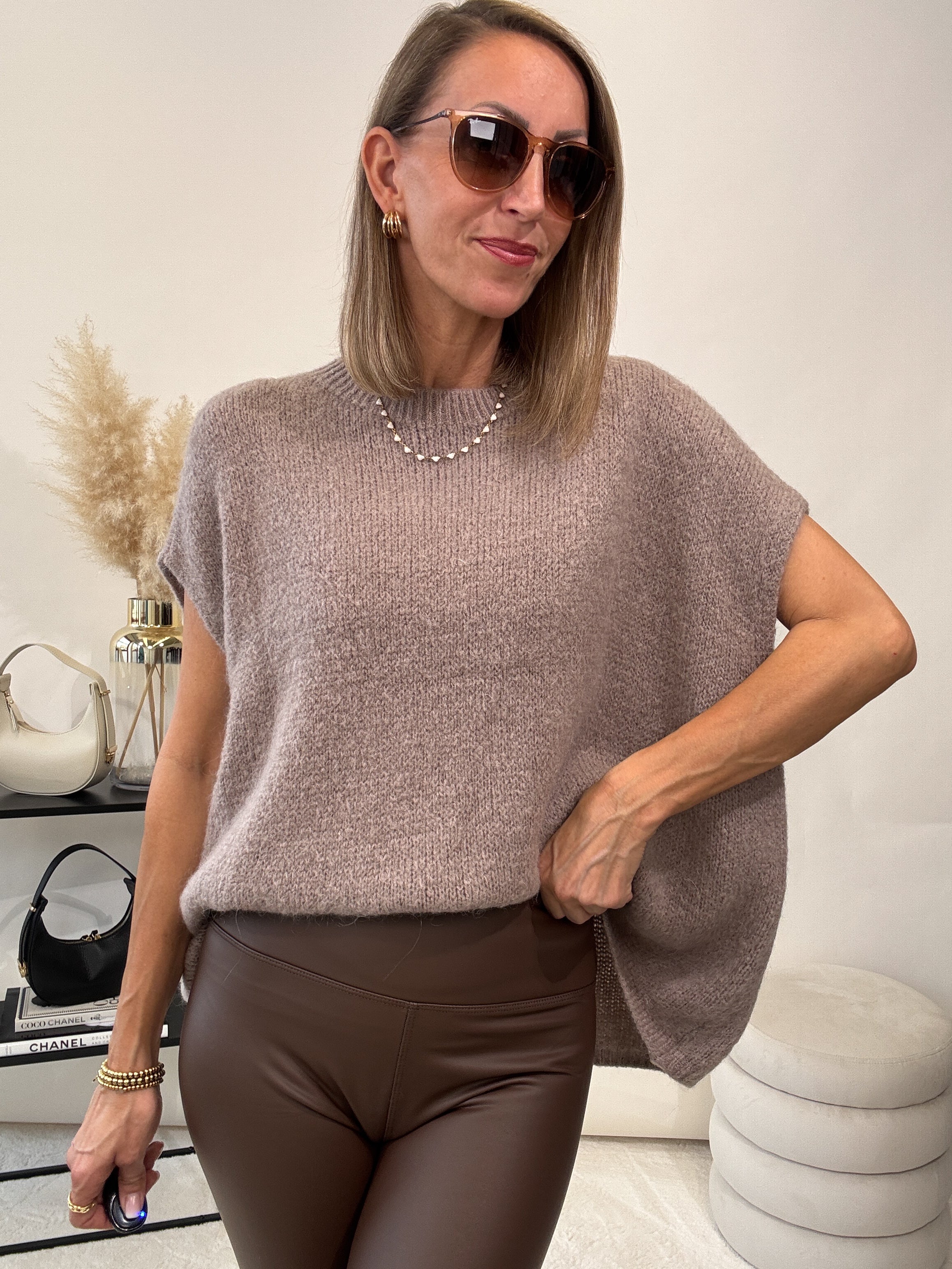"New Florida Vest" kuscheliger Cardigan - mocca