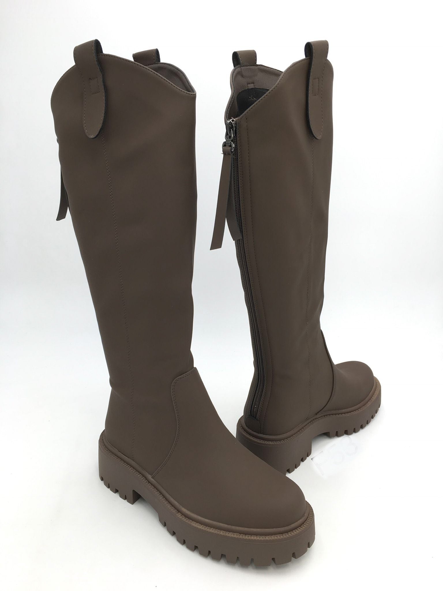 "Stivali" hoher Stiefel in matt - choco