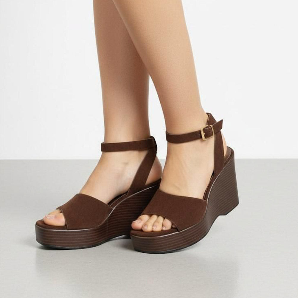 "Garda" bequeme Wedges - braun