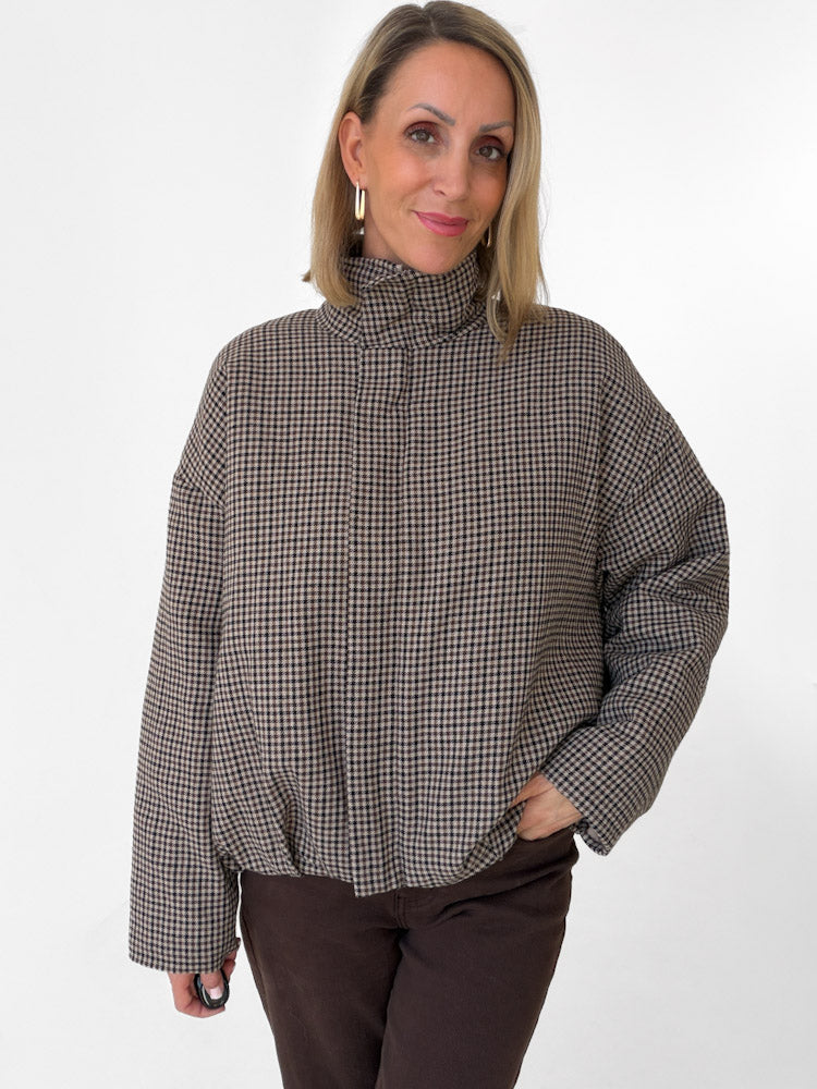 "Marena" Bomber-Style Jacke aus Baumwolle - braun