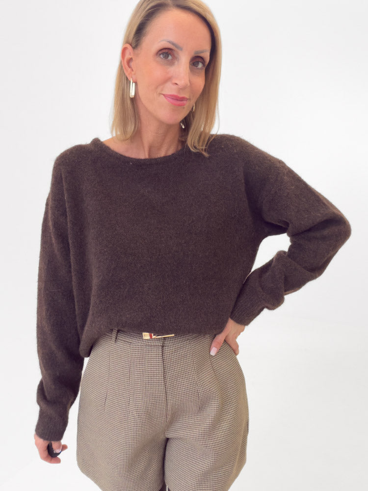 "Hazel" Premium Short aus Viscose - braun/beige