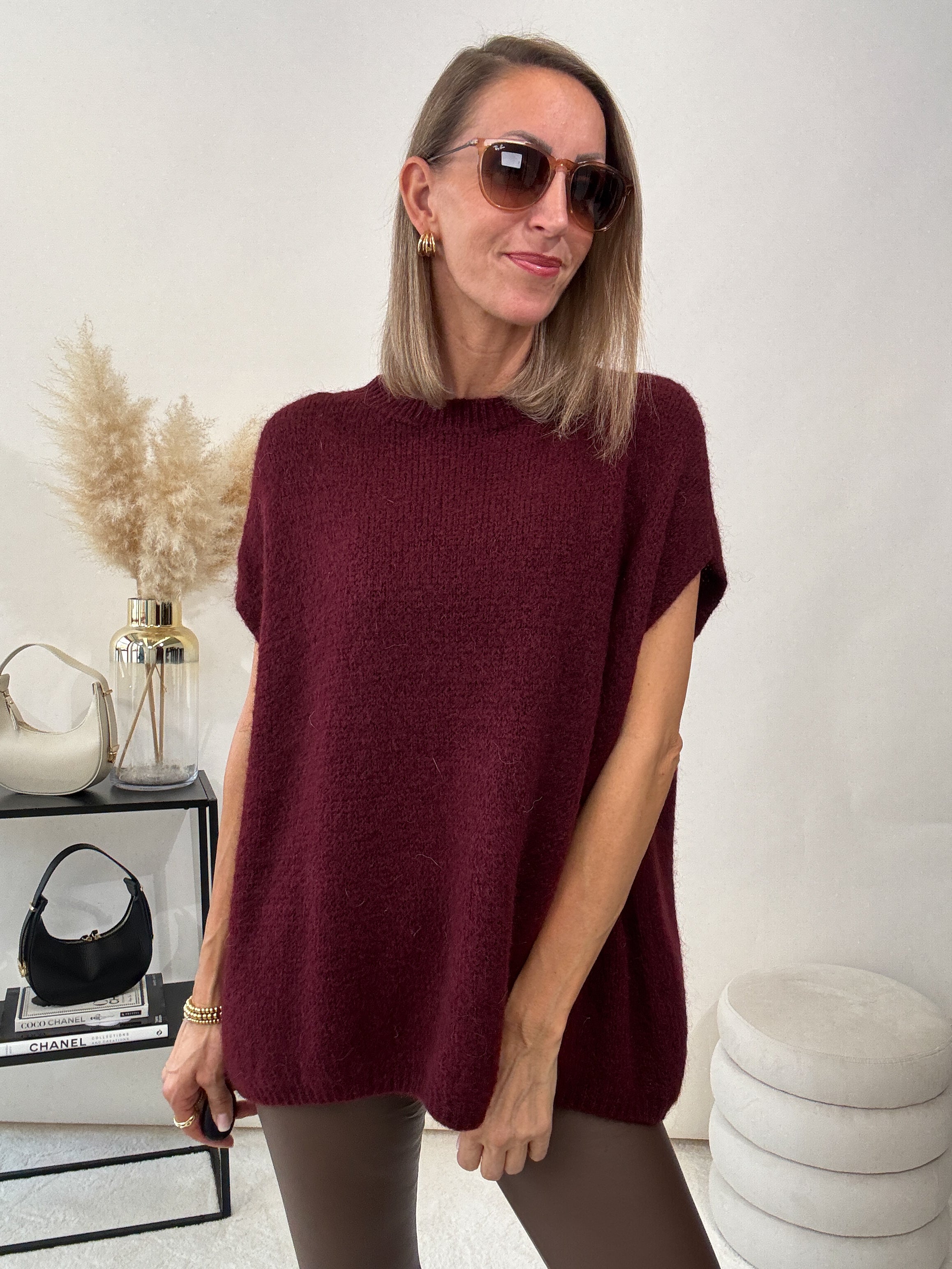 "New Florida Vest" kuscheliger Cardigan - bordeaux