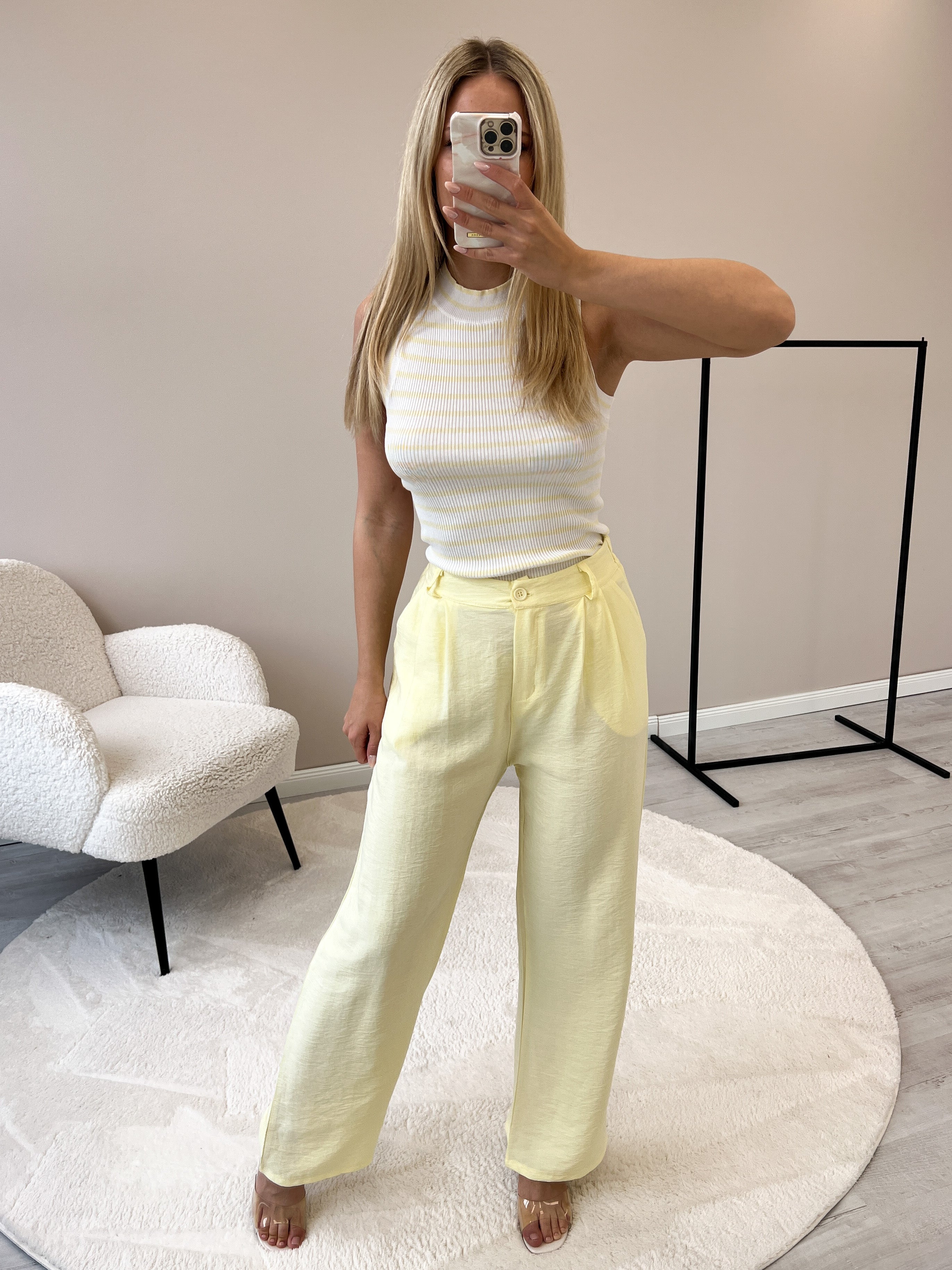 "Vento" luftige Hose aus Viscose - lemon ice