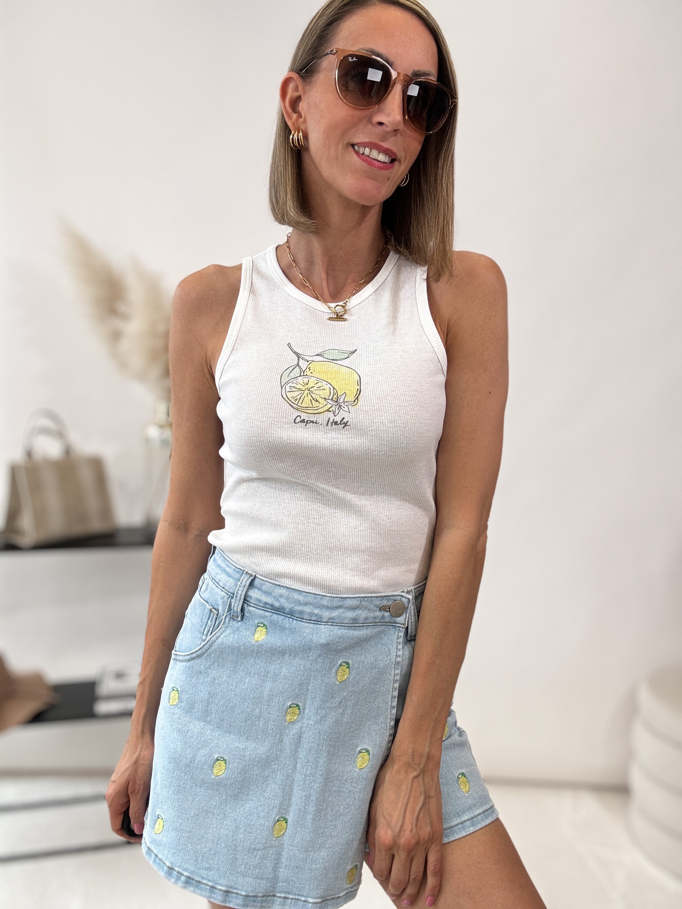"Capri" süßes Top - weiß