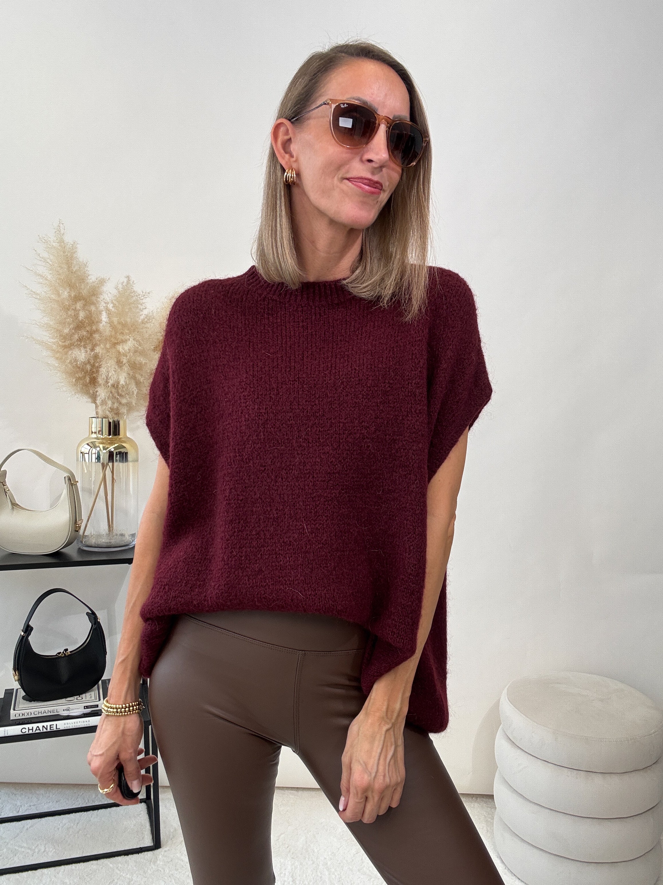 "New Florida Vest" kuscheliger Cardigan - bordeaux