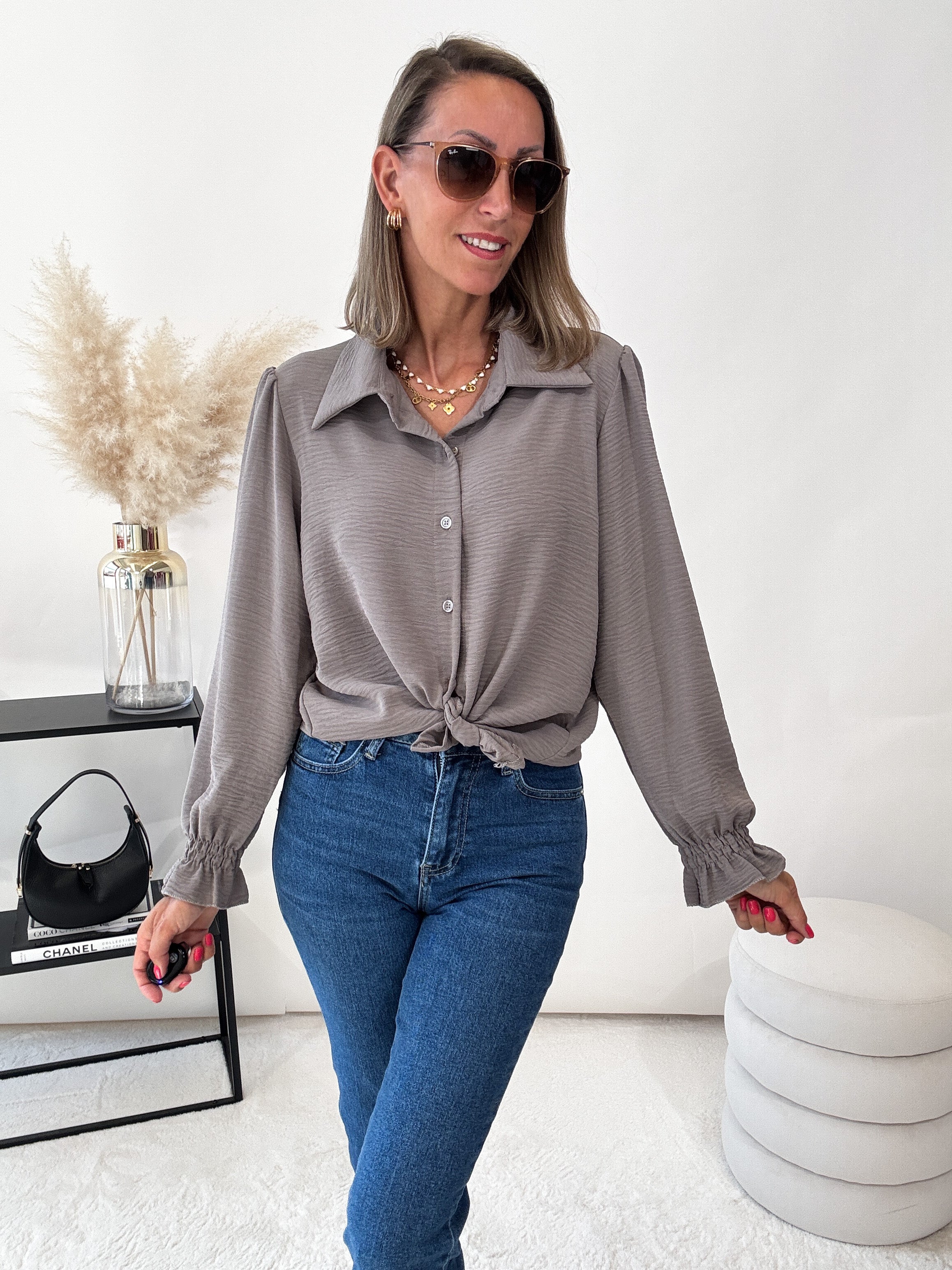 Sunshine "Barock" süße Bluse - mocca