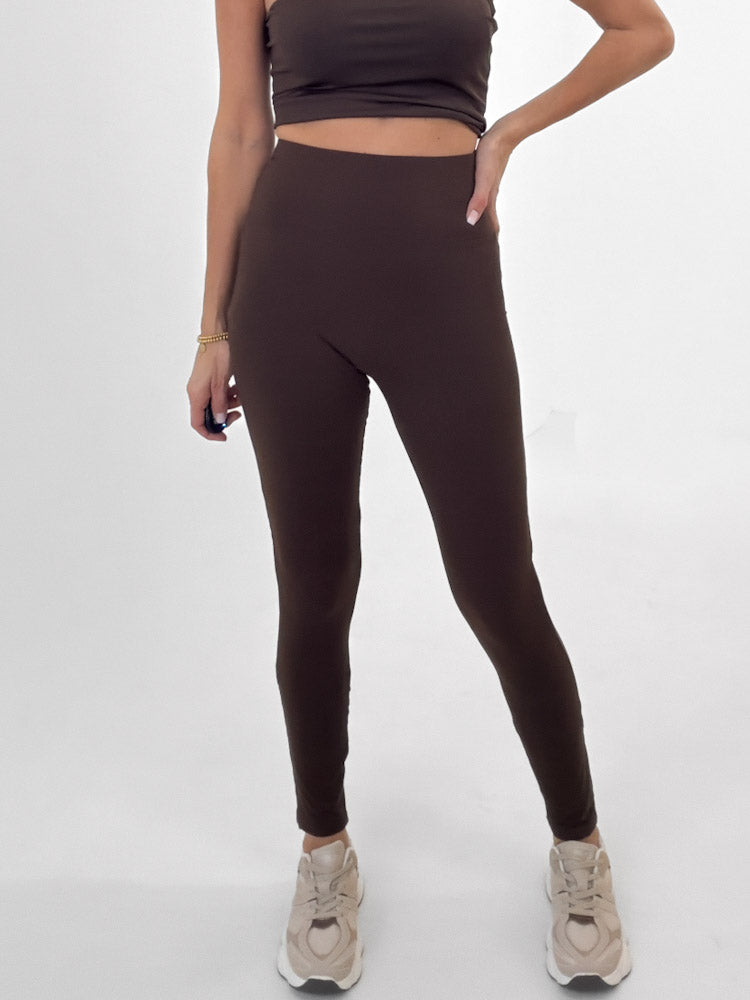 "Tunis" weiche Butterstoff Legging aus Viscose - braun