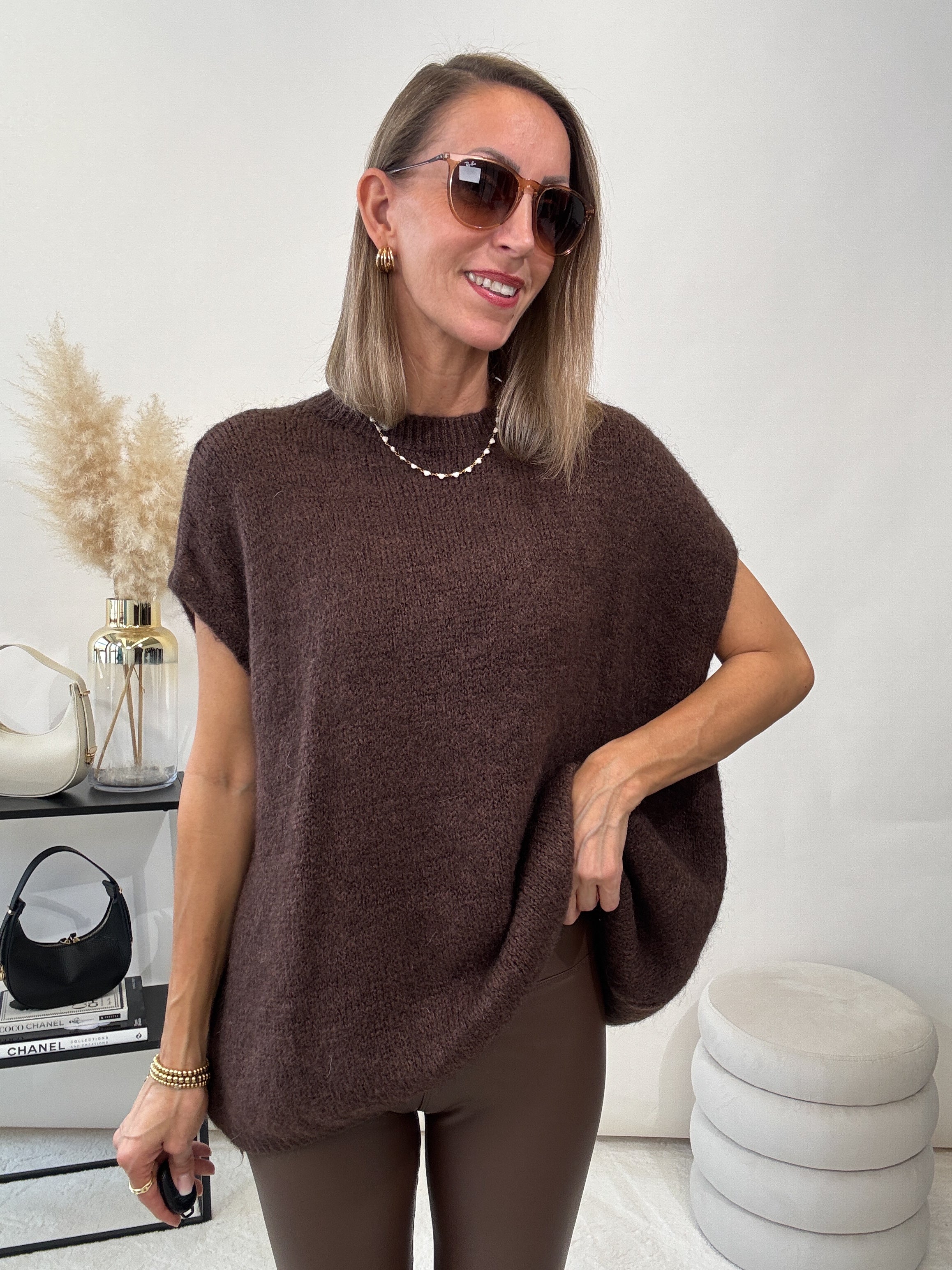 "New Florida Vest" kuscheliger Cardigan - braun