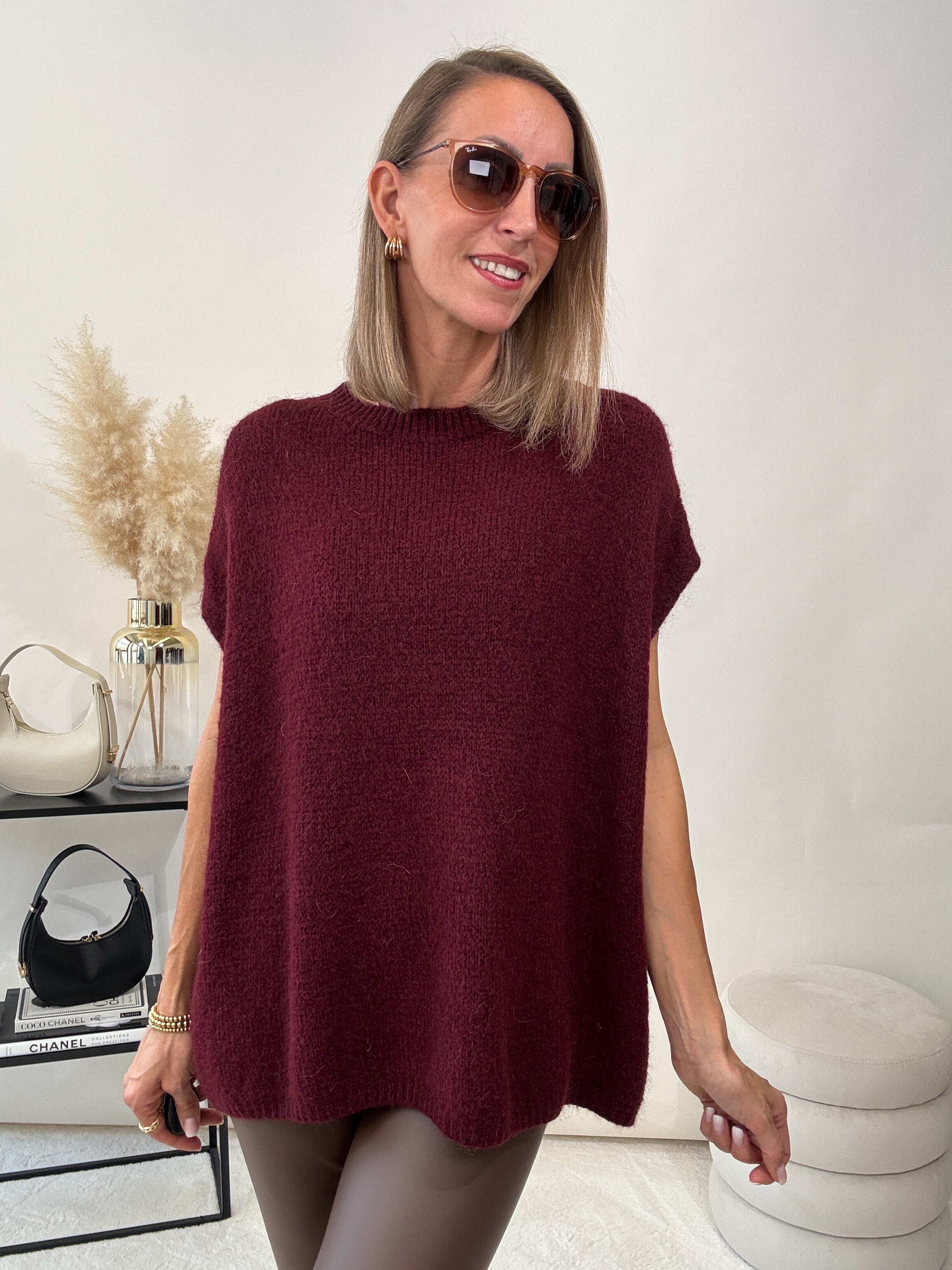 "New Florida Vest" kuscheliger Cardigan - bordeaux