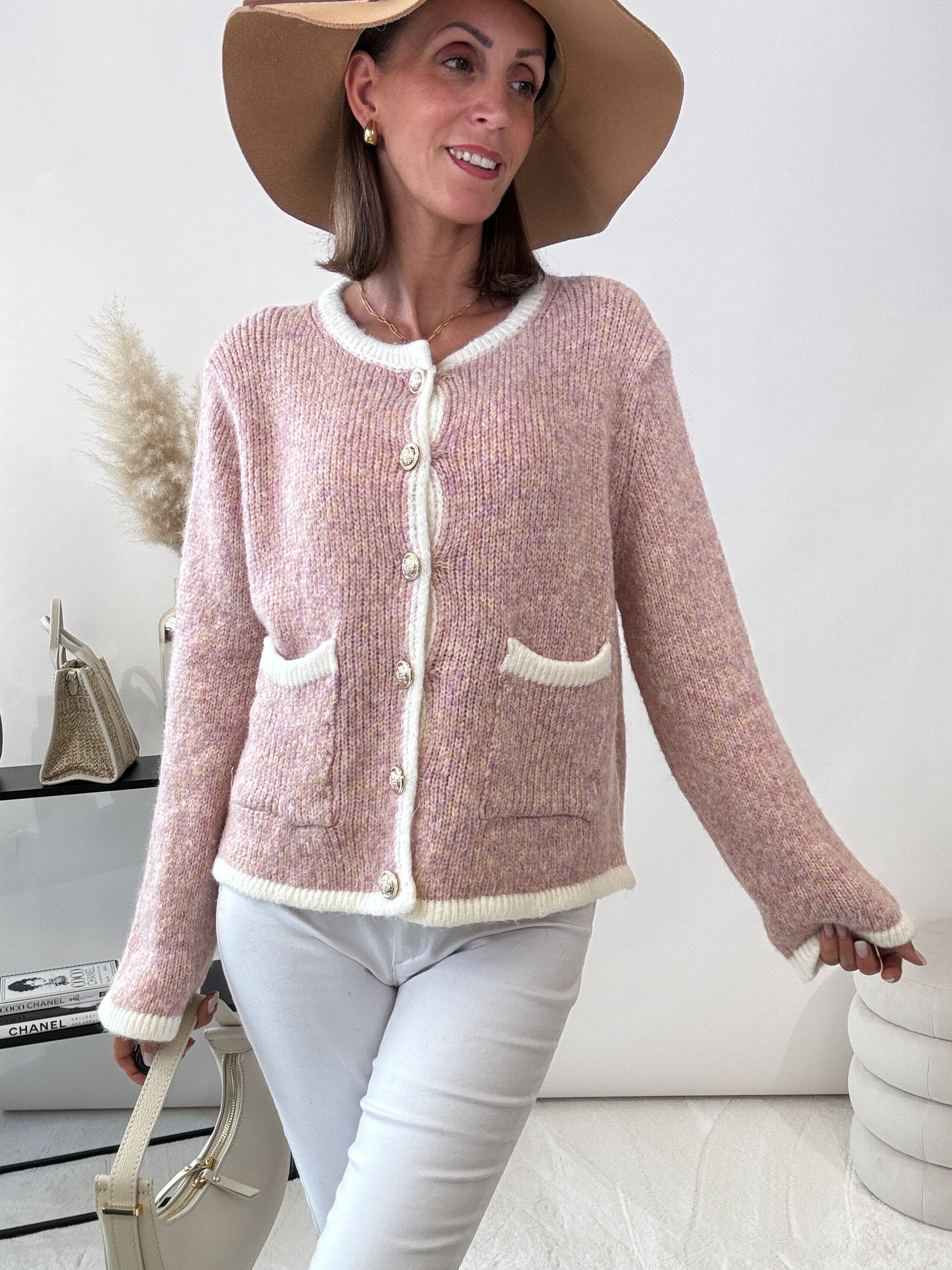 "Paris" kuscheliger Cardigan - rose