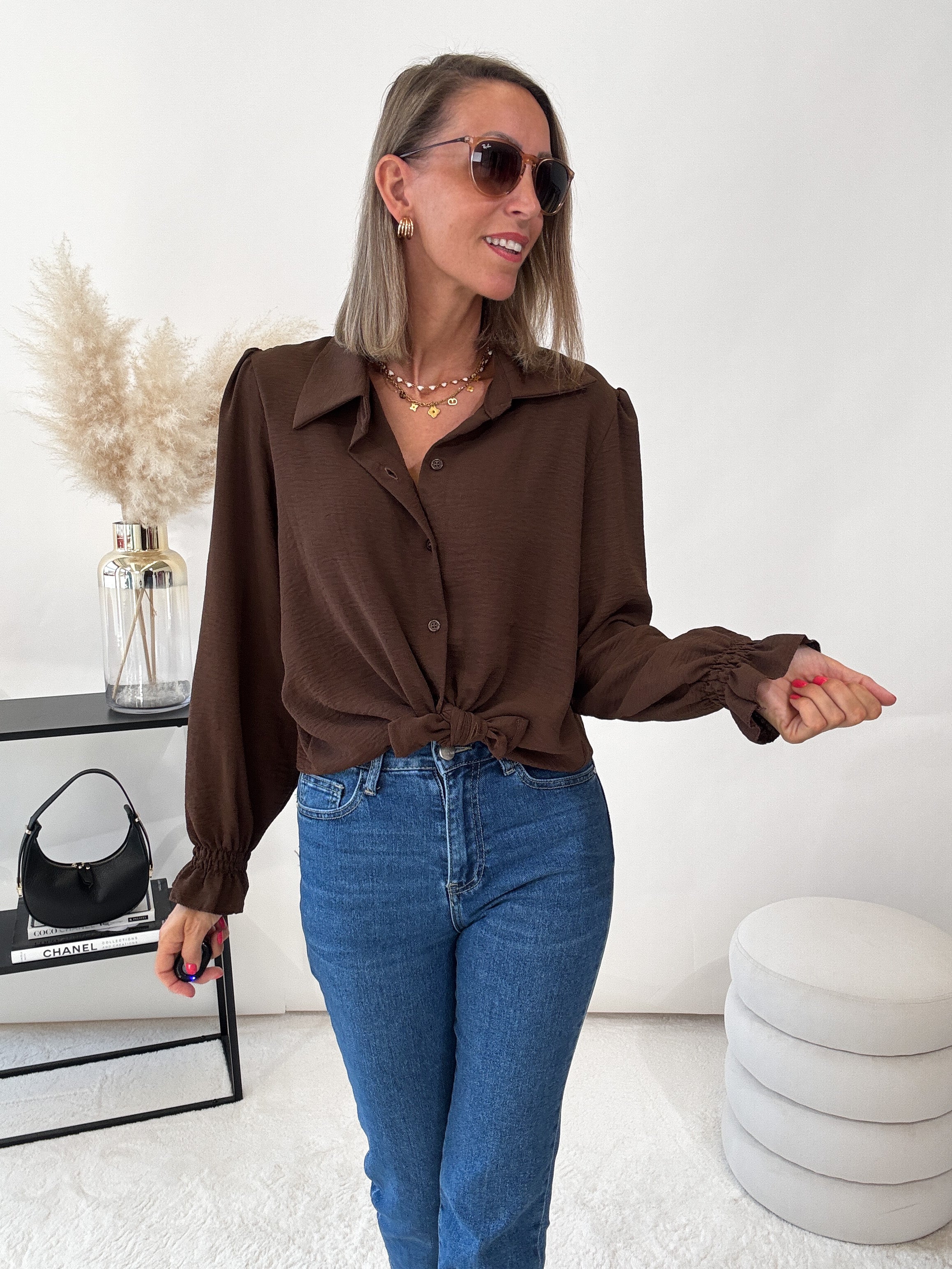 Sunshine "Barock" süße Bluse - chocobraun