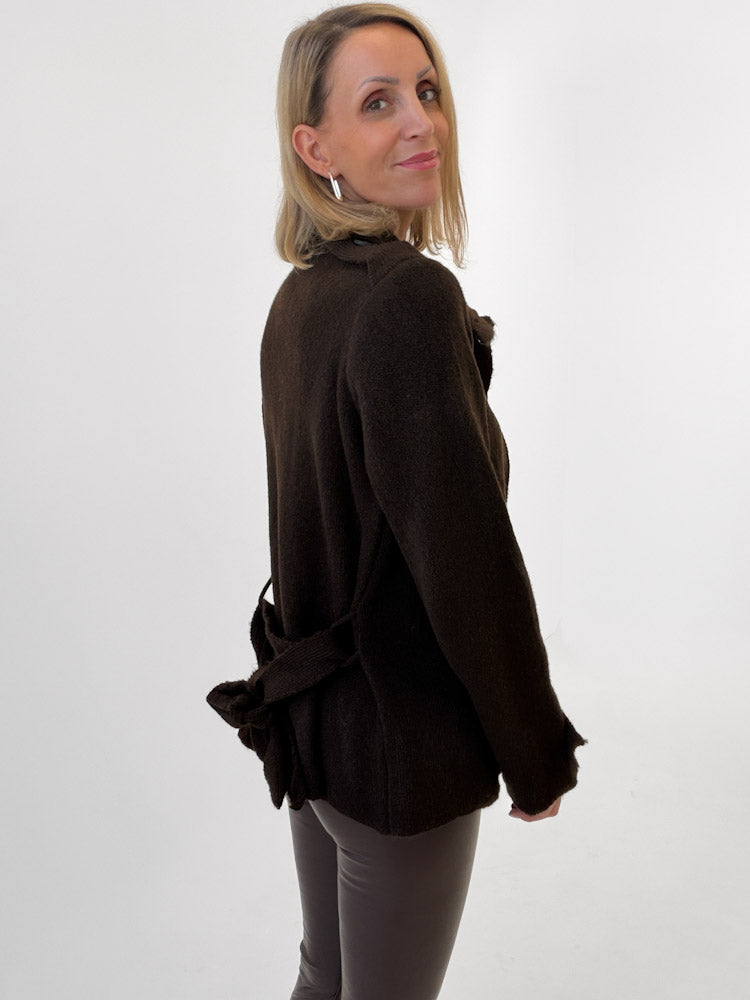 "Sorella" tolle Strickjacke aus Viskose & Wolle - braun