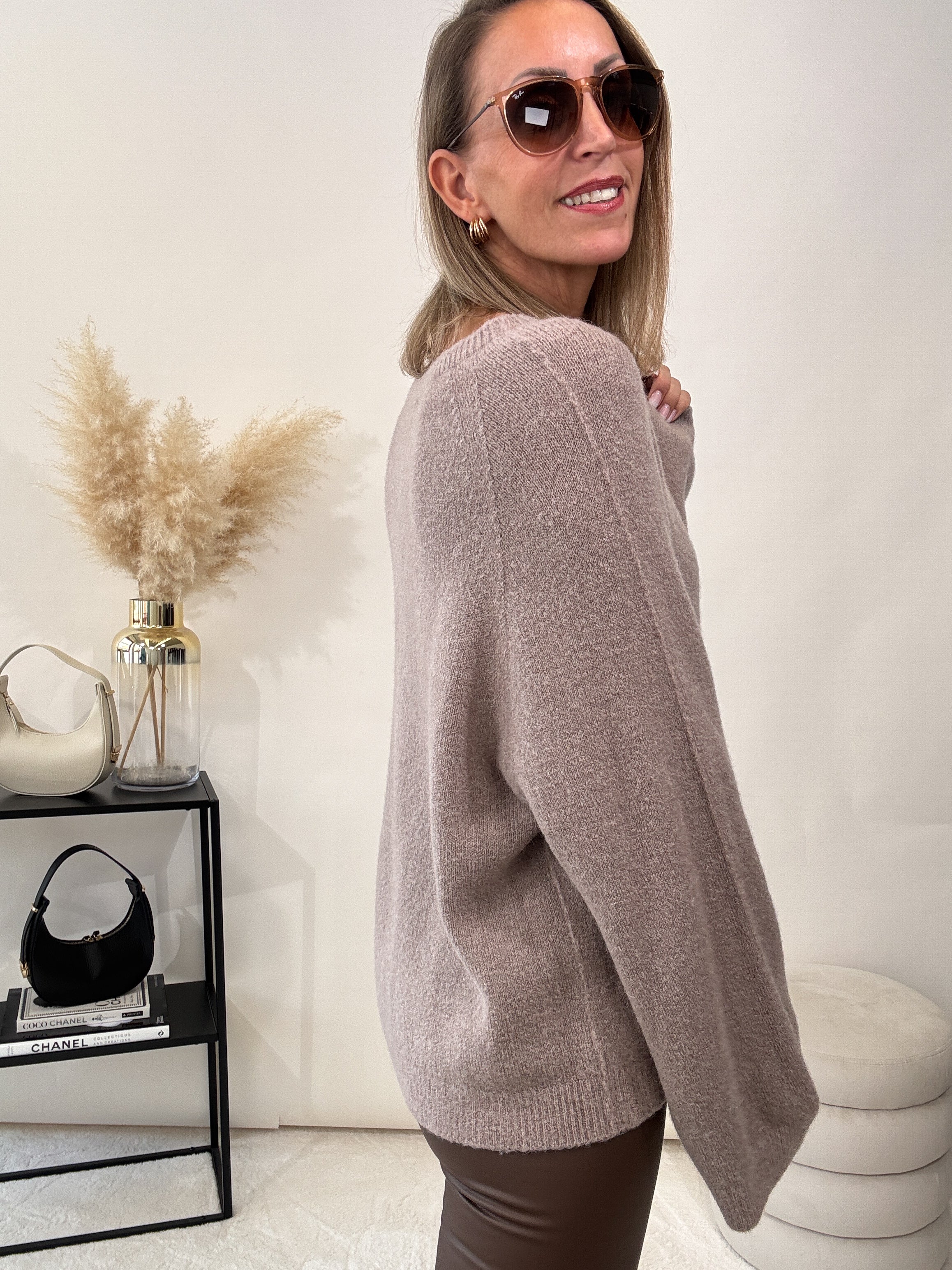 "Lana" kuscheliger Baby Alpaka Pullover - mocca