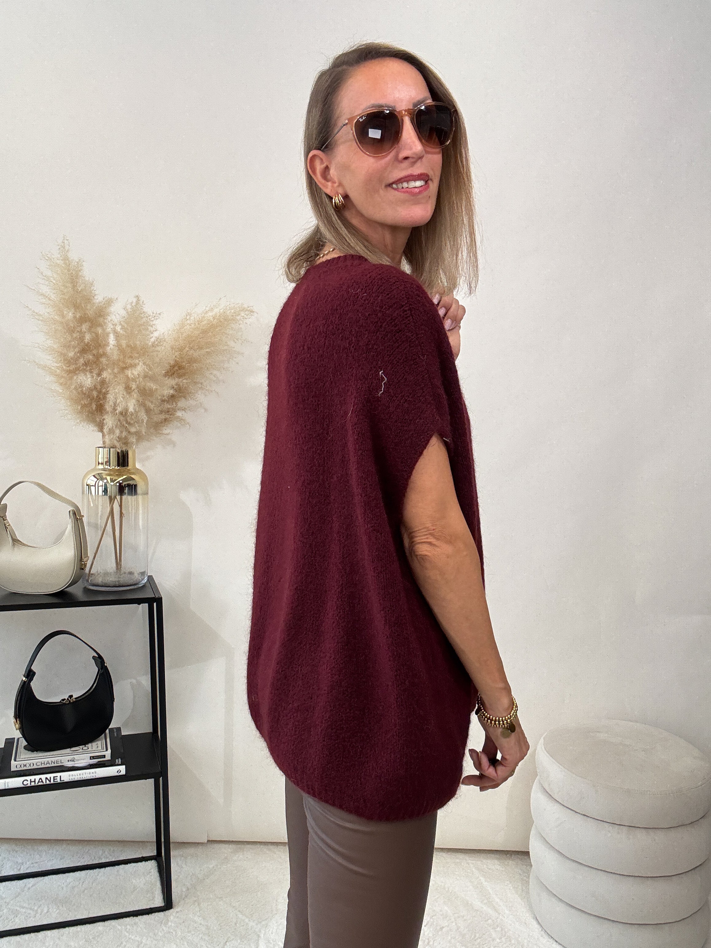 "New Florida Vest" kuscheliger Cardigan - bordeaux