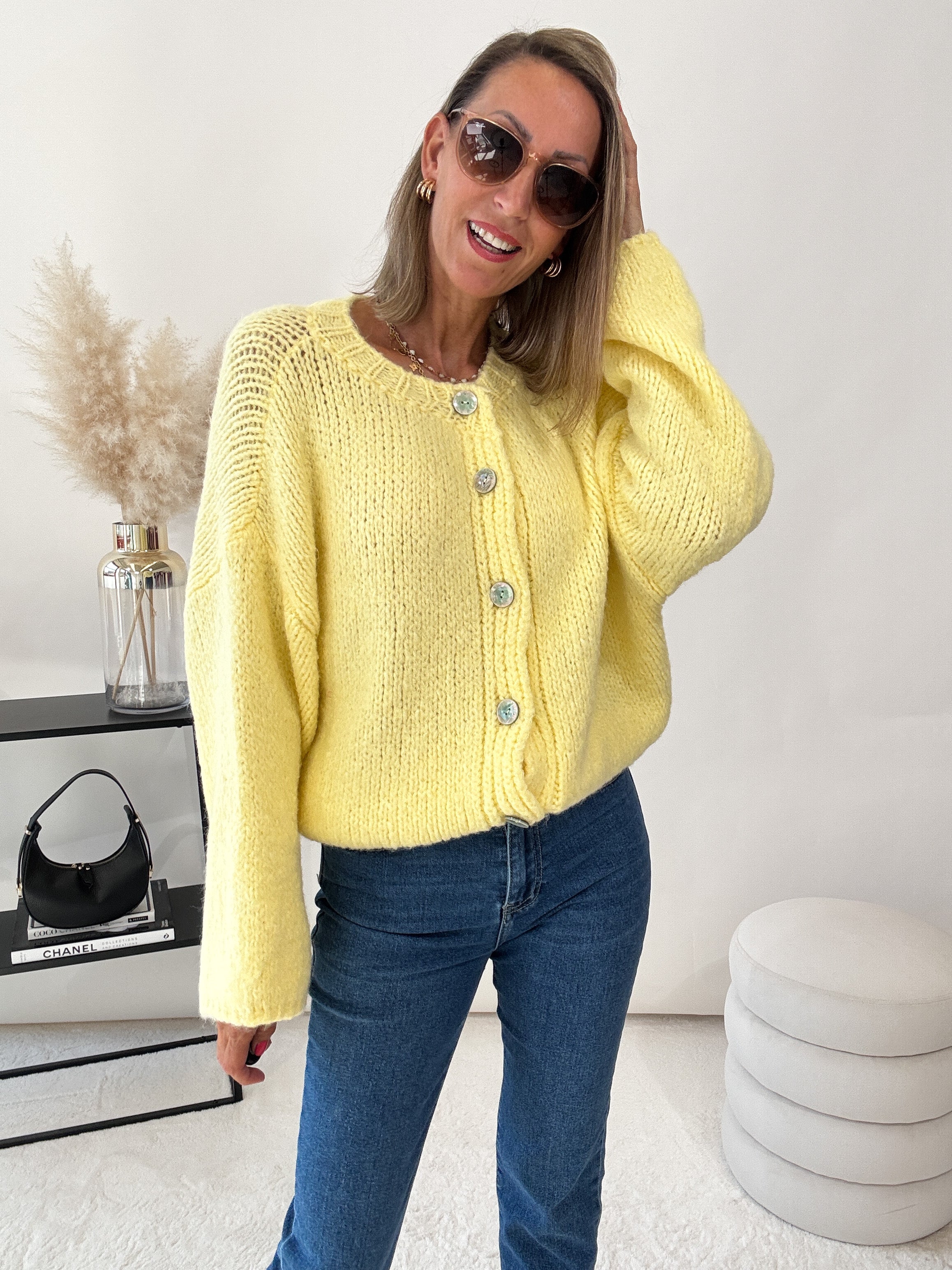 "Sorico" kuscheliger Cardigan - gelb