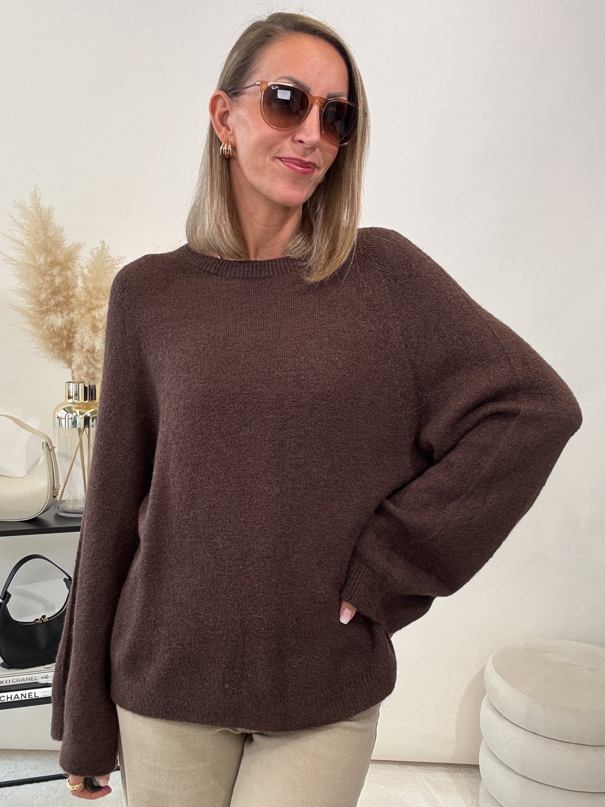 „Lana" kuscheliger Baby Alpaka Pullover - braun