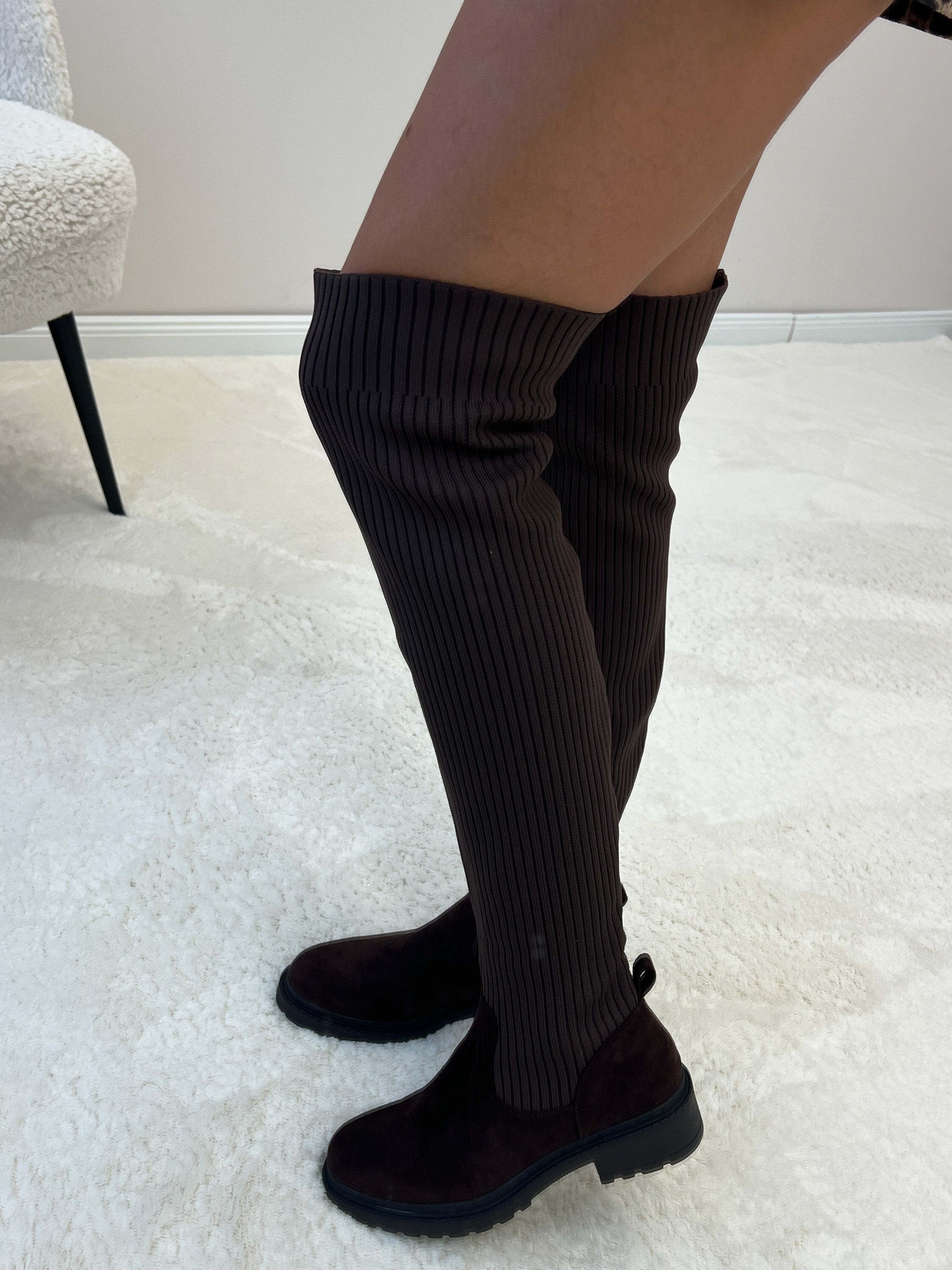 "Calza" Overknees Stiefel - braun
