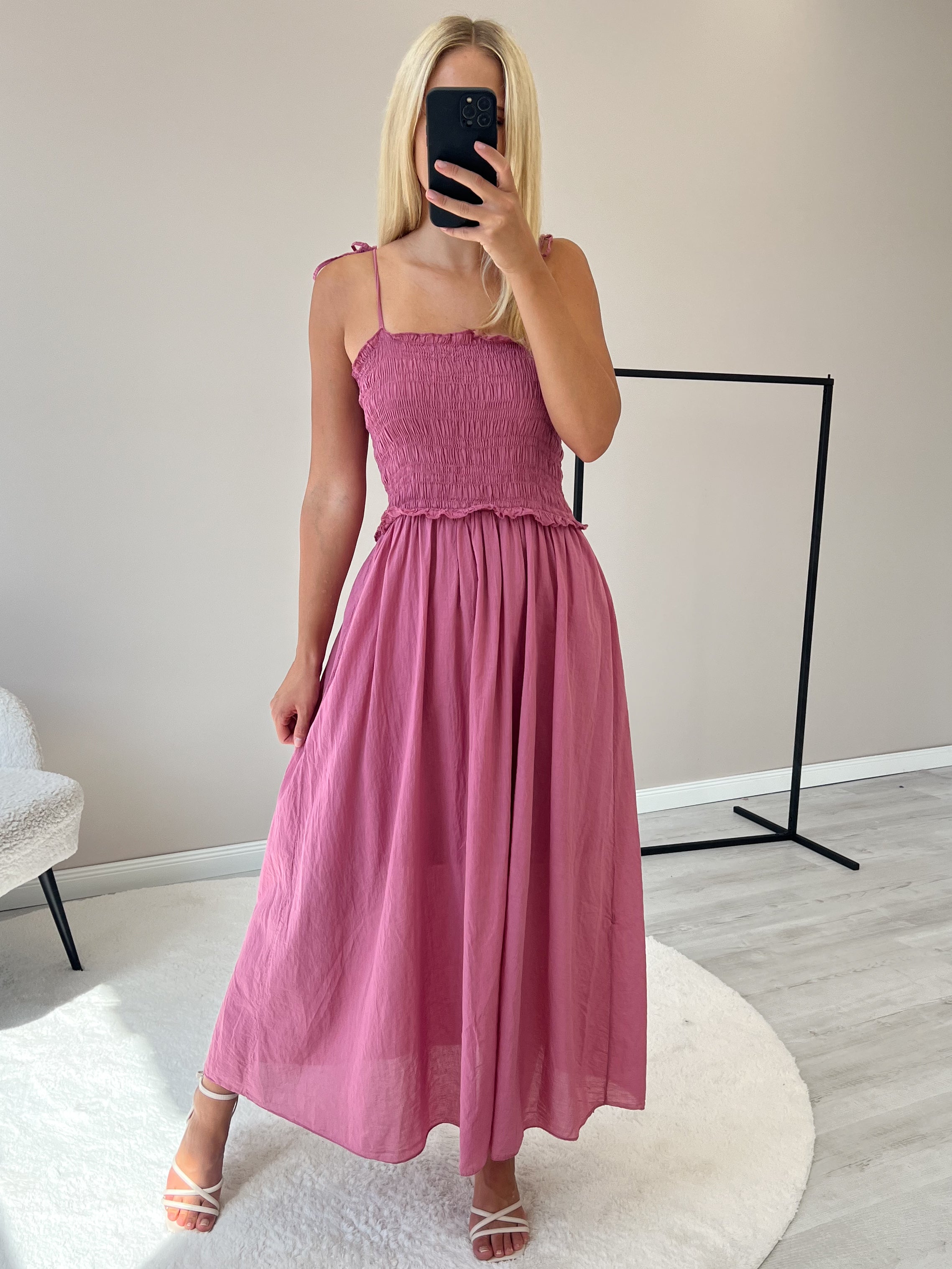 "Summer Breeze" - schönes Maxikleid aus Baumwolle - beere