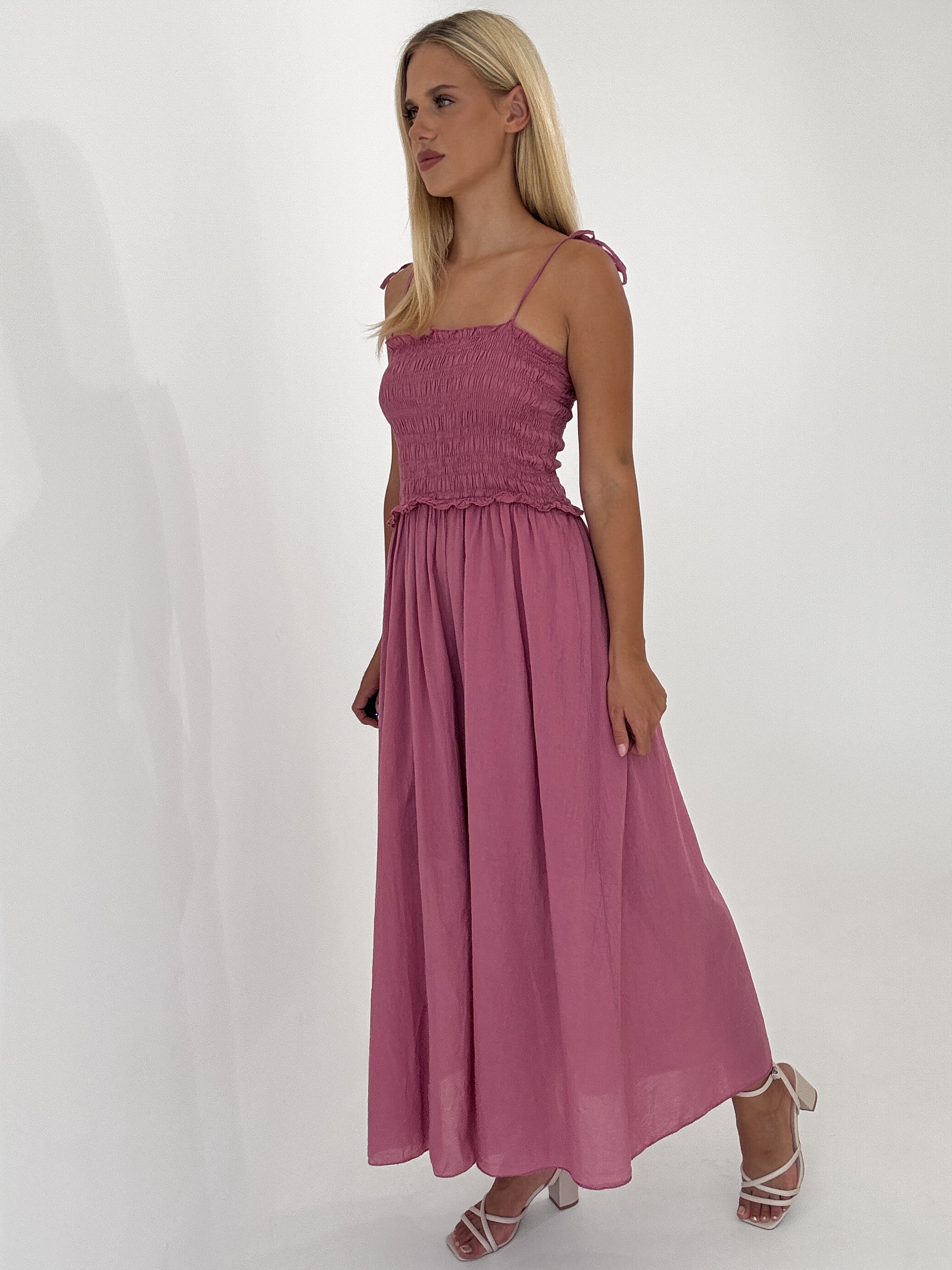 "Summer Breeze" - schönes Maxikleid aus Baumwolle - beere