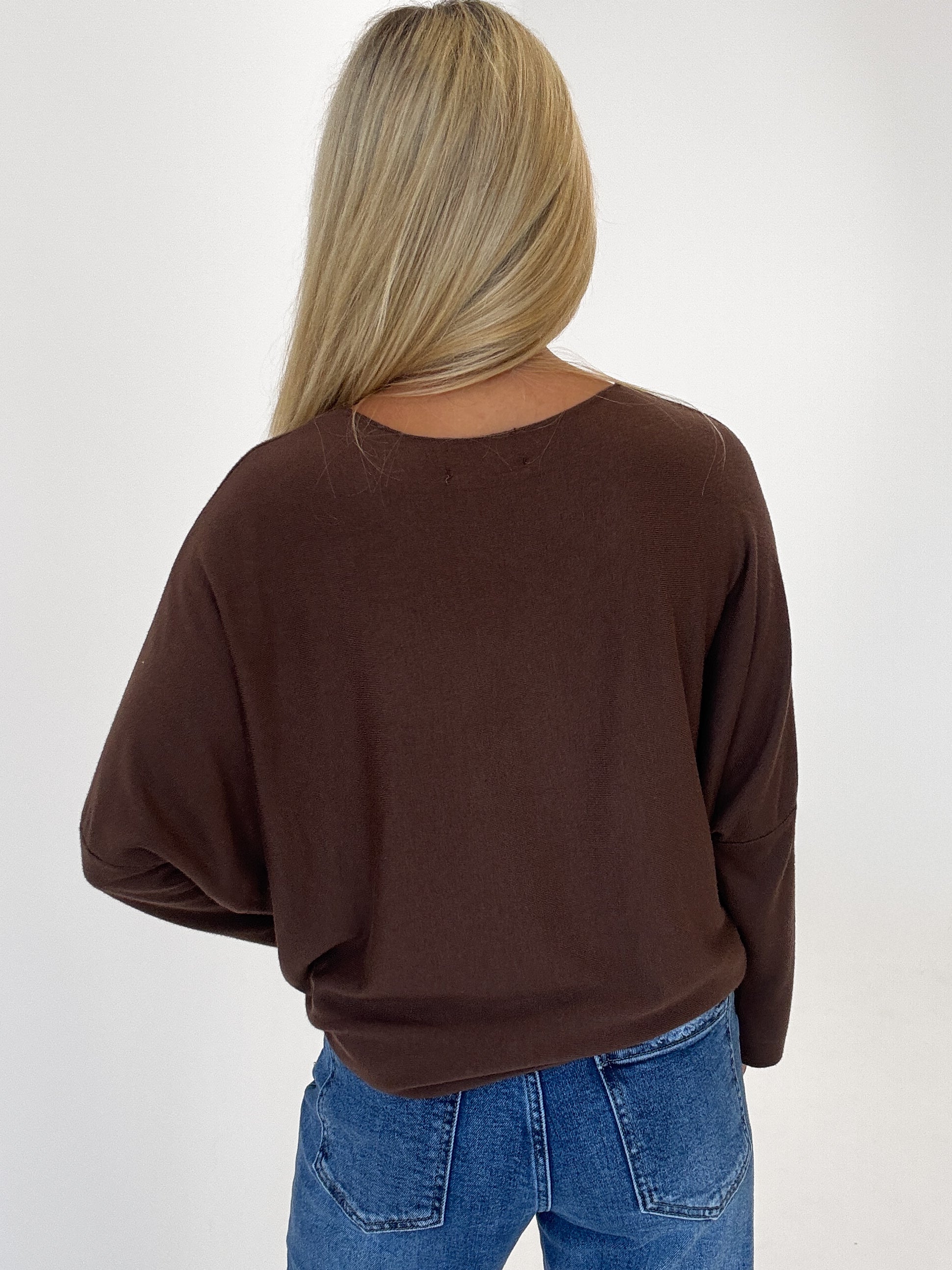 "Soft" weiches Longshirt aus Viscose & Wolle - braun