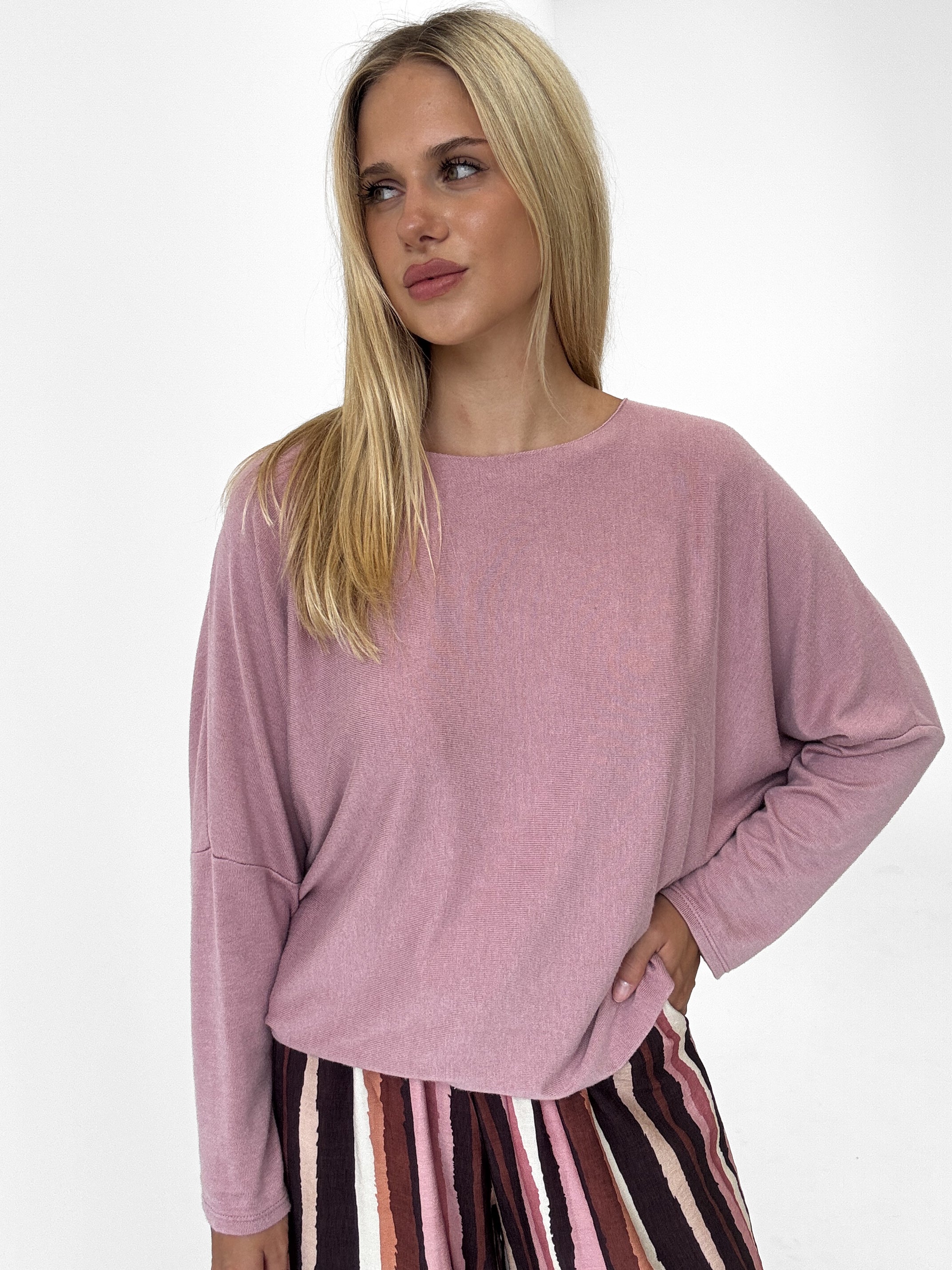 "Soft" weiches Longshirt aus Viscose & Wolle - beere