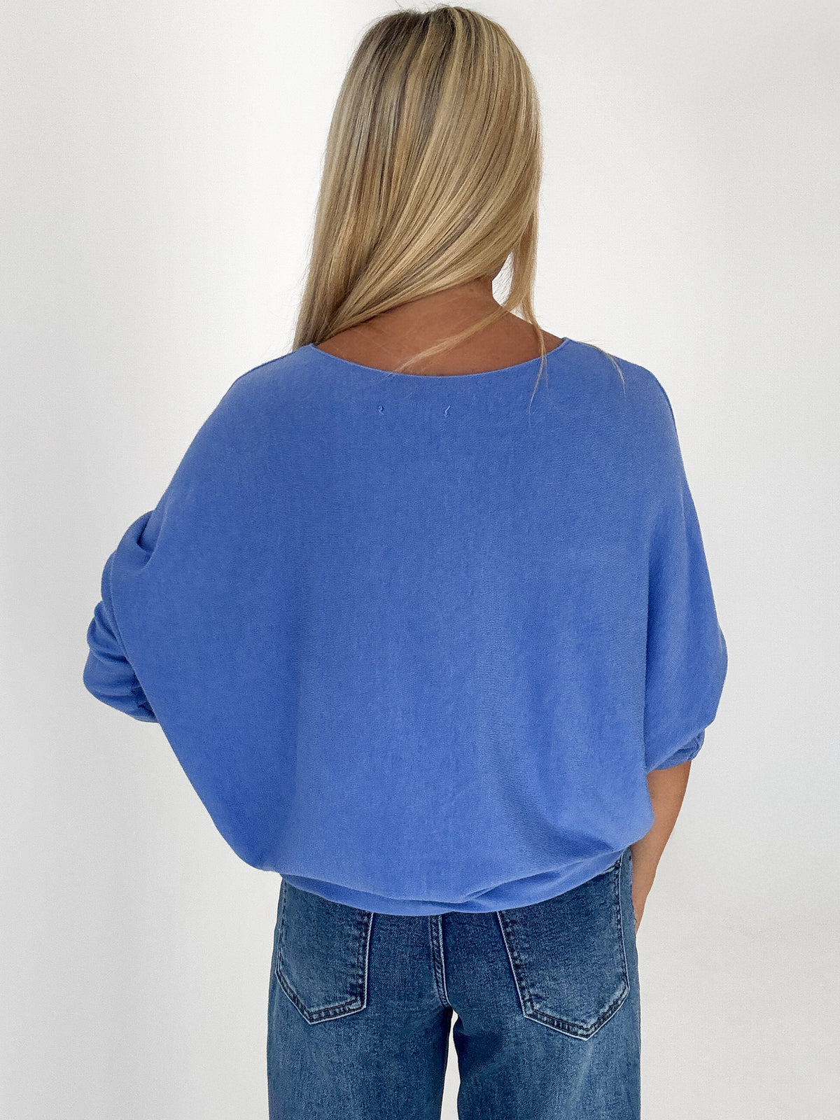 "Soft" weiches Longshirt aus Viscose & Wolle - blau