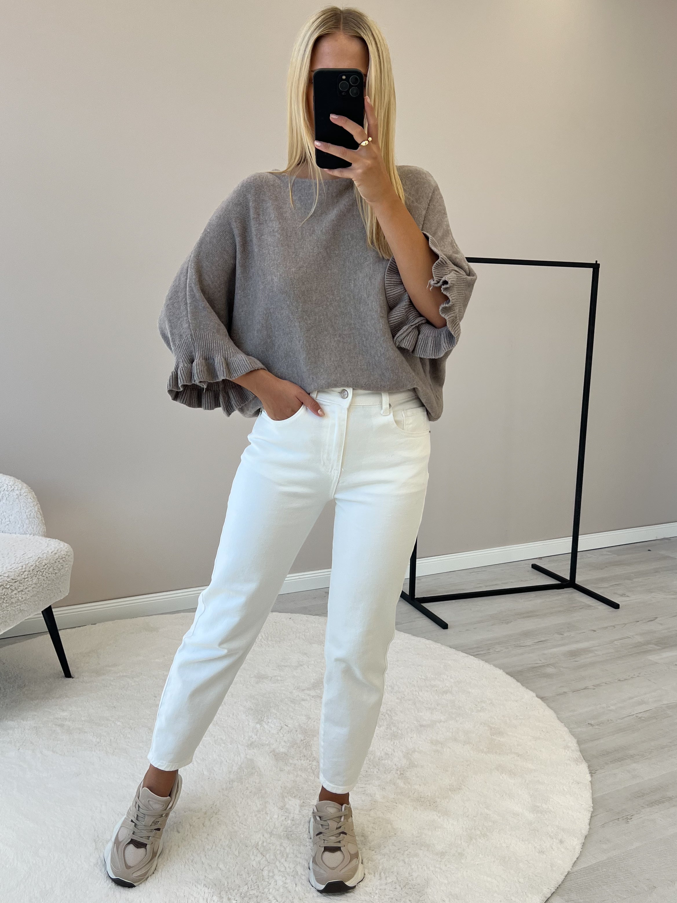 "Vicenza Volant" weicher Pullover mit Viscose - mocca