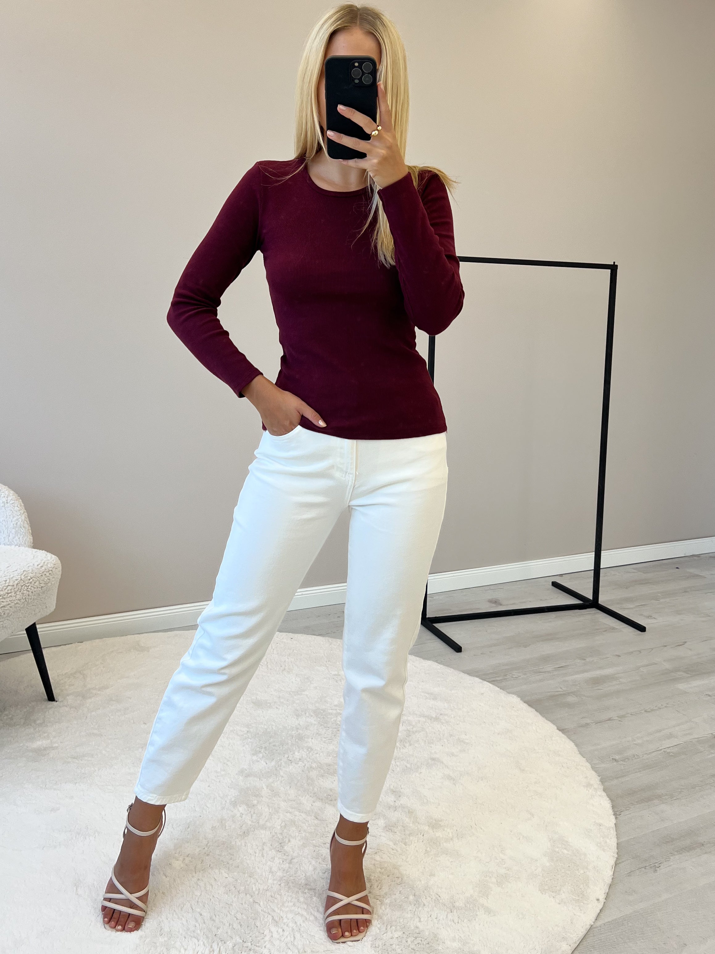 "Trapani" schönes Longshirt aus Baumwolle - bordeaux