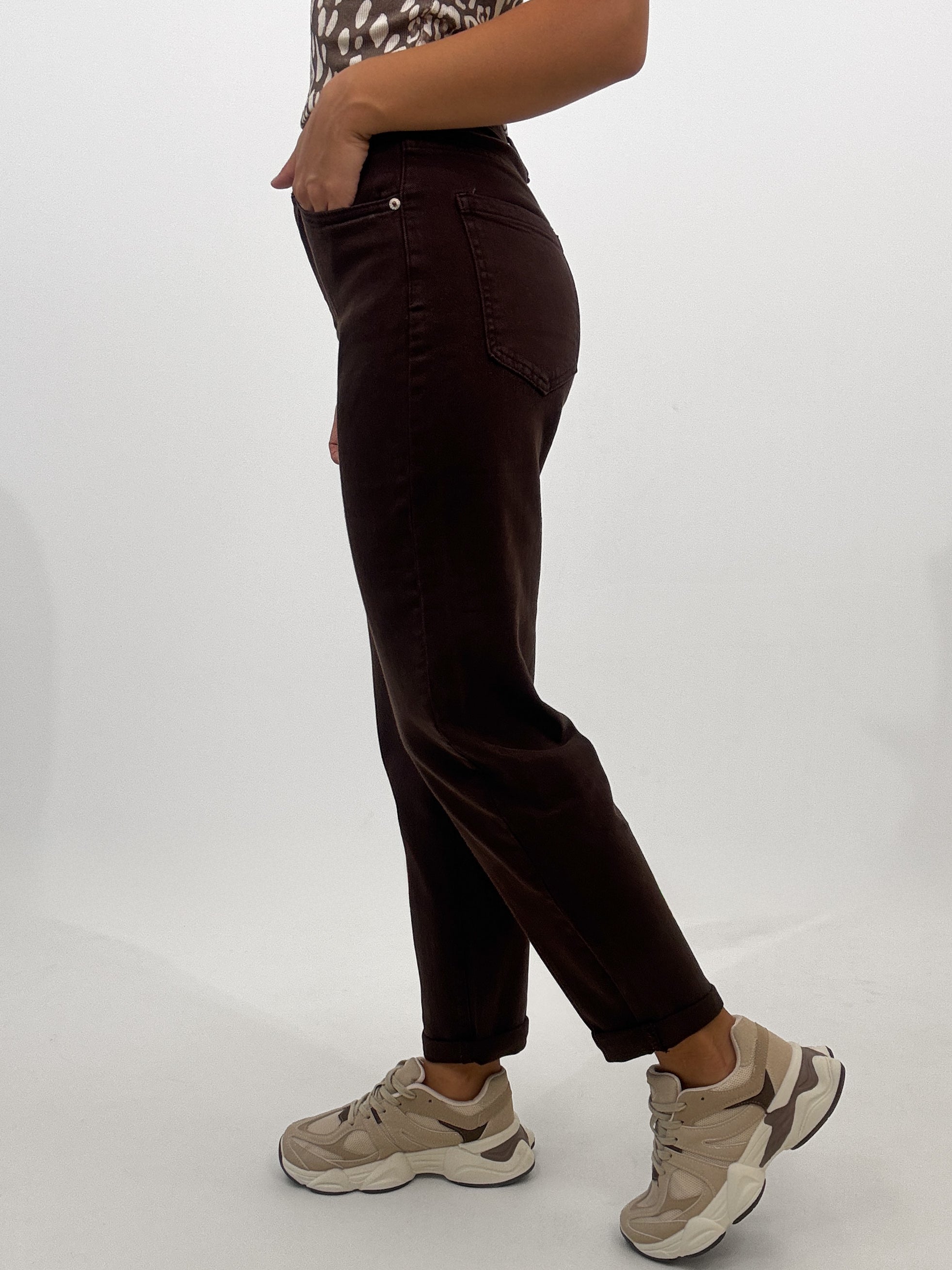 "Mom Brown" Old Mom Fit Jeans - braun