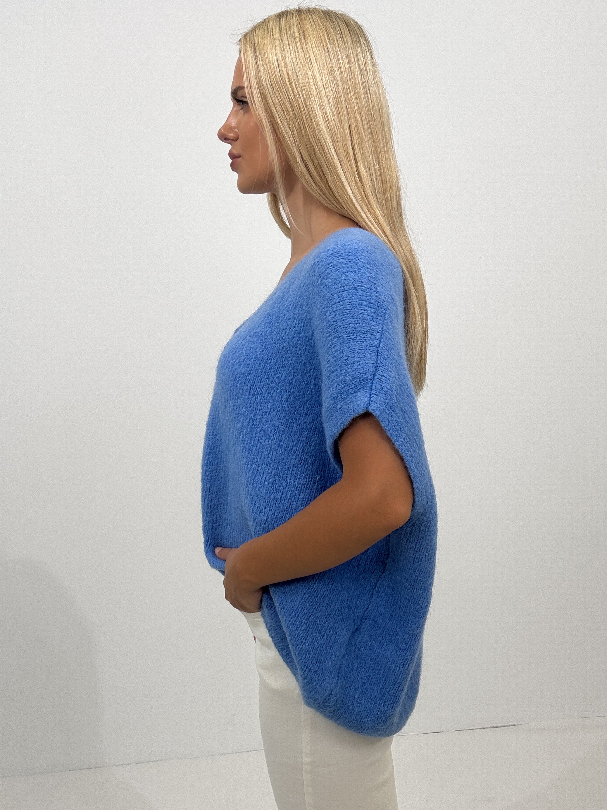 "Florida Vest" kuscheliger Cardigan mit Lana Wolle - blau