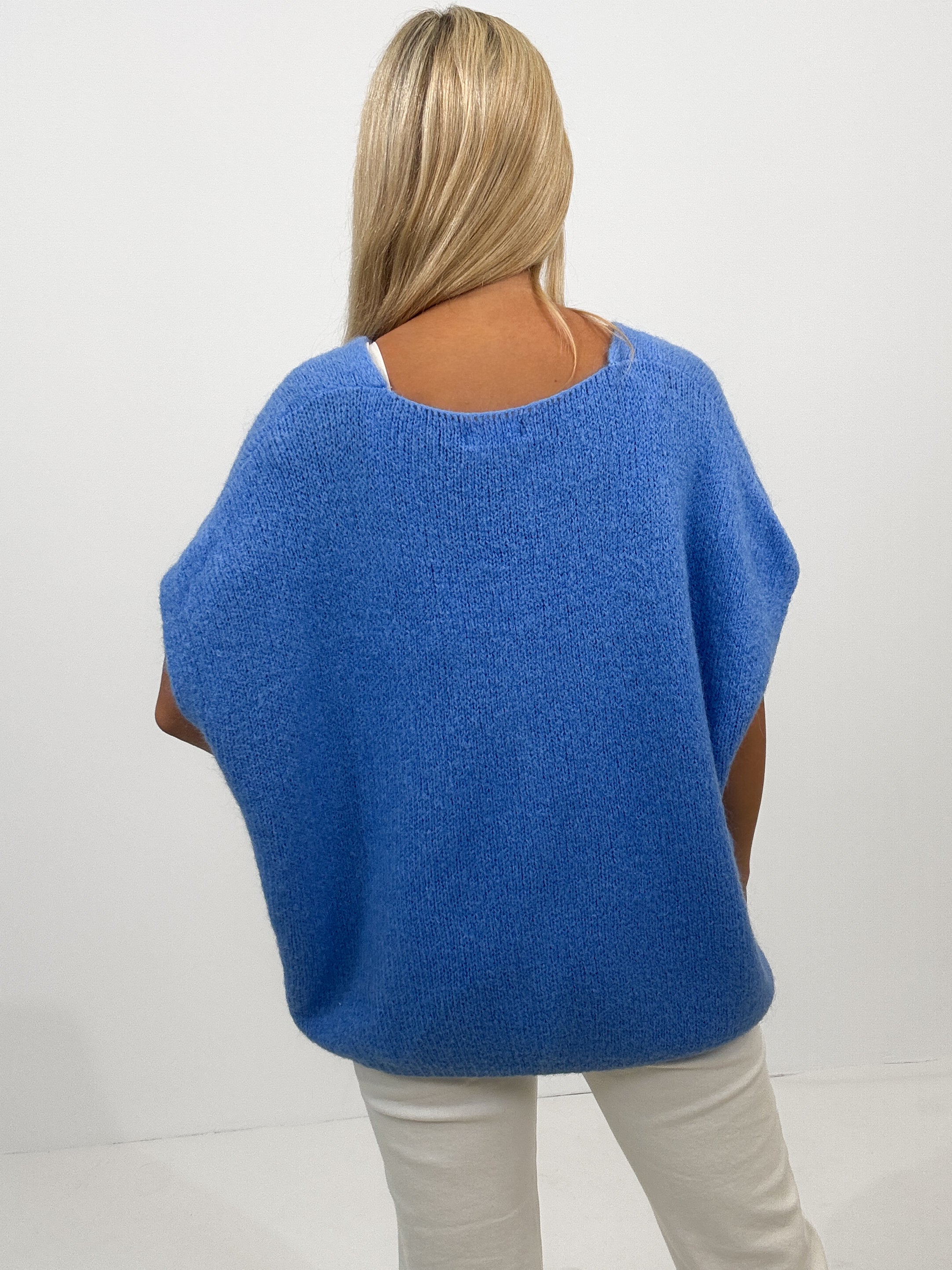 "Florida Vest" kuscheliger Cardigan mit Lana Wolle - blau