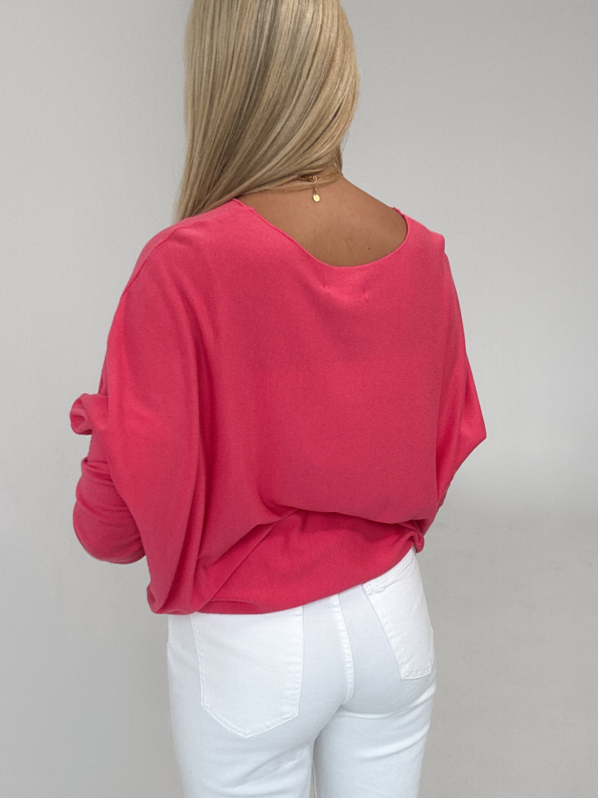 "Soft" weiches Longshirt aus Viscose & Lana Wolle - coral