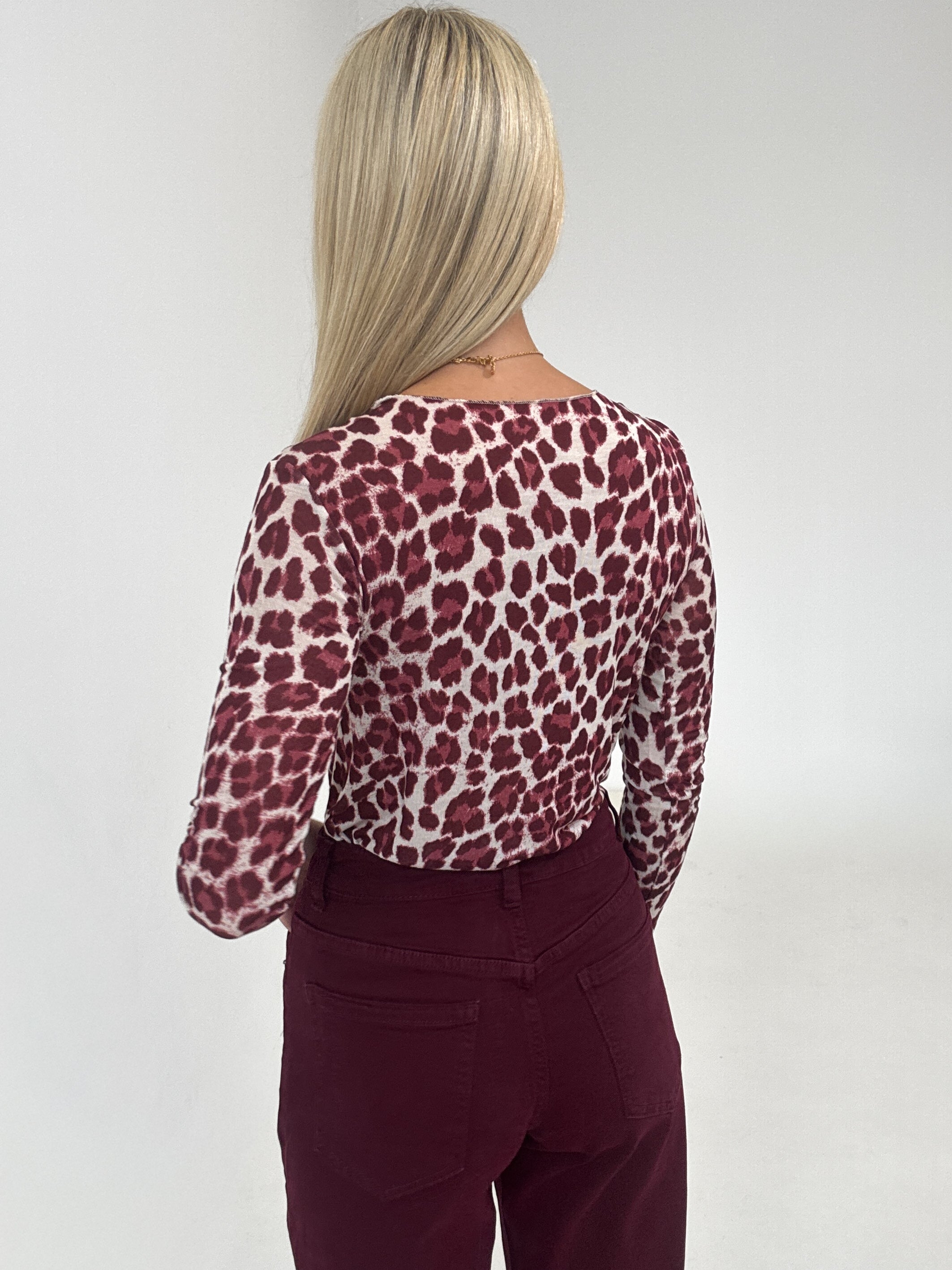 "Como Leo" kuscheliges Cashmere Longshirt - bordeaux