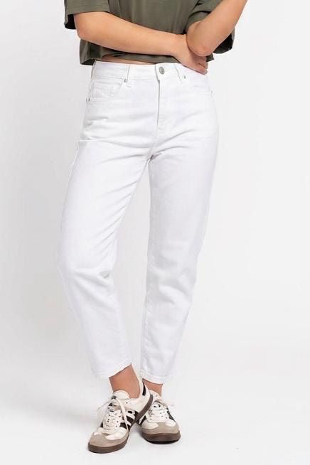 "Noti" stylische Mom Fit Jeans - weiß