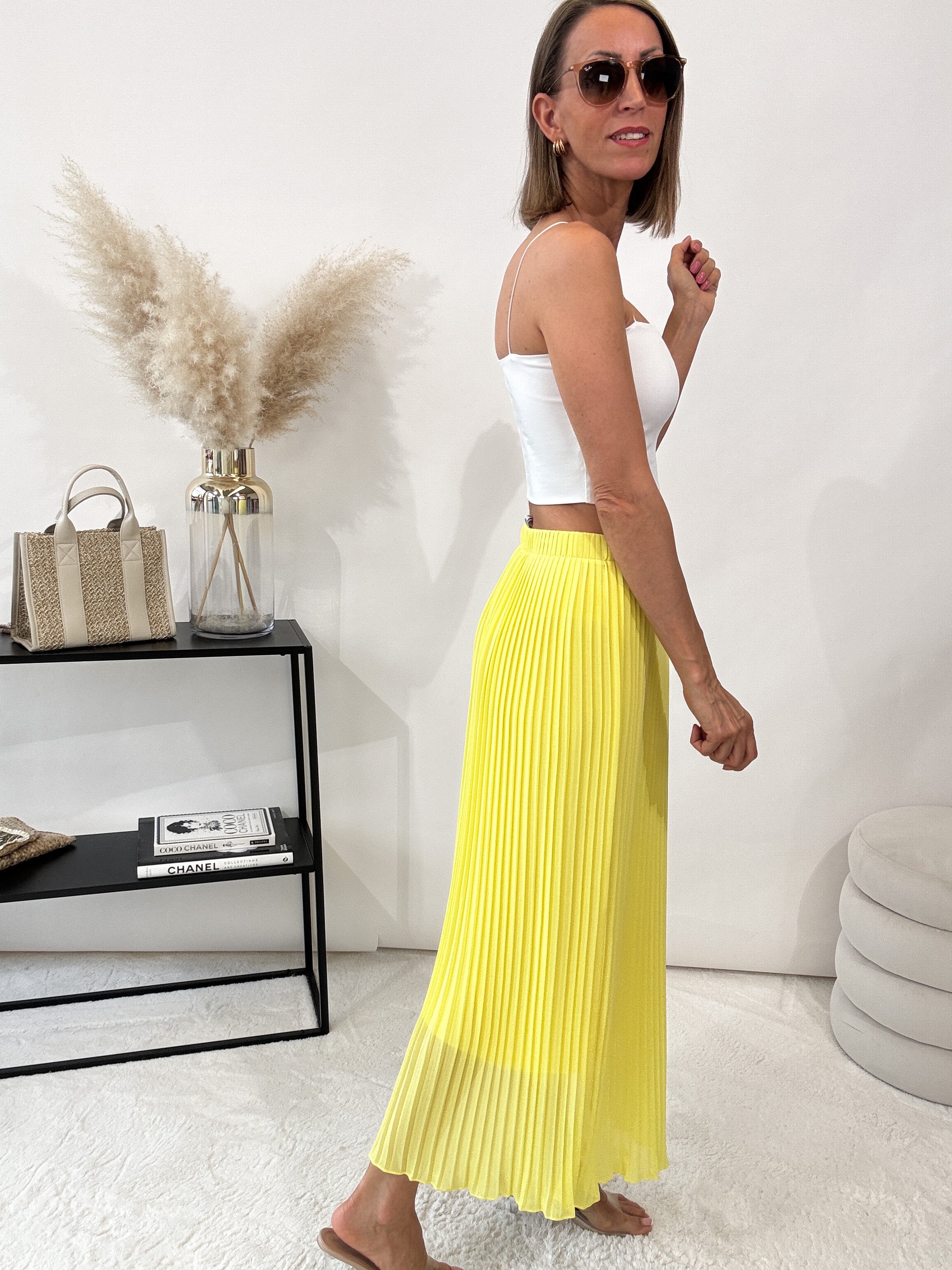 "Skirt" stylischer Plissee Rock - sonnengelb