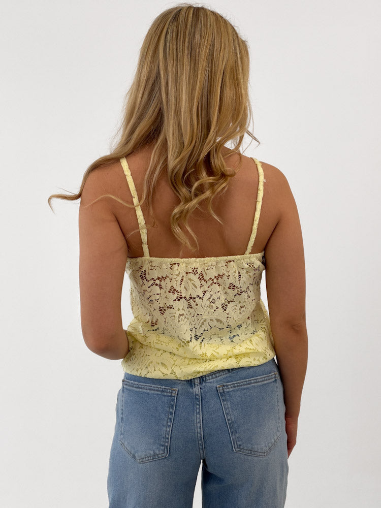 "New Lace" zartes Top aus Spitze - lemon ice