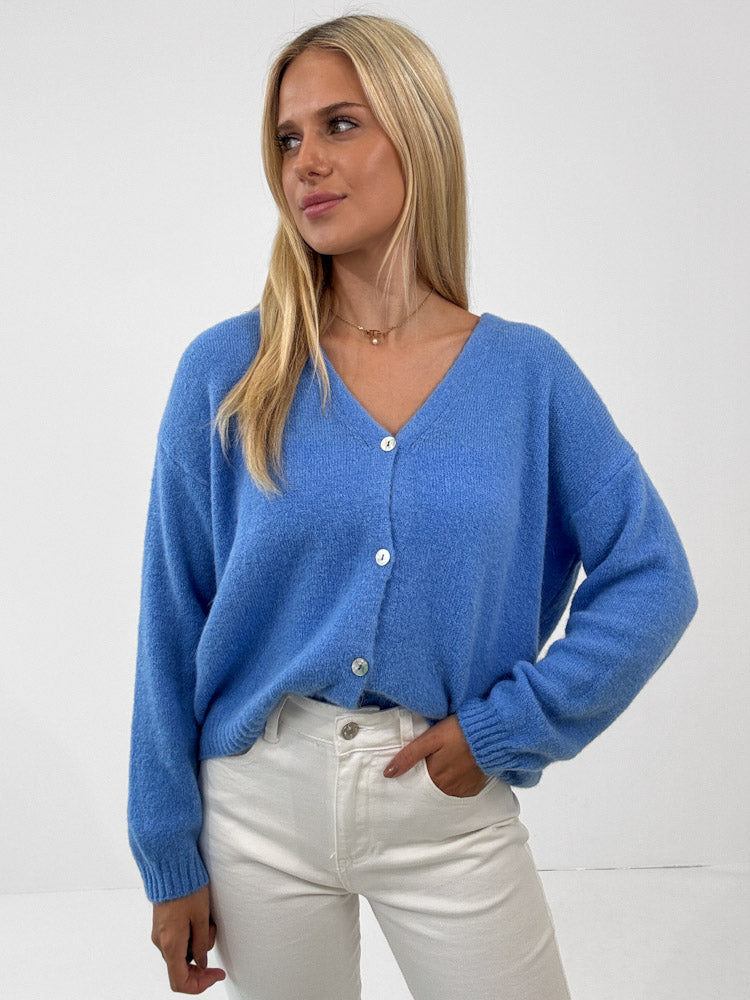 "Orlando V" kuscheliger Cardigan - blau