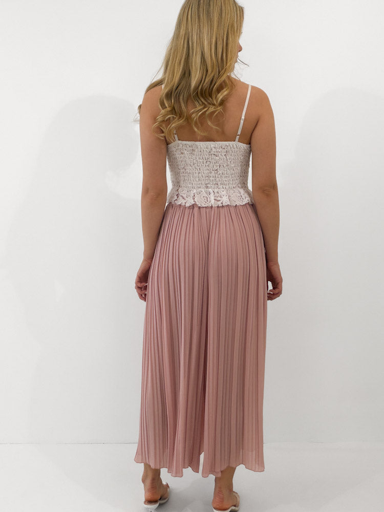 Plissee Culotte Hose - rosa
