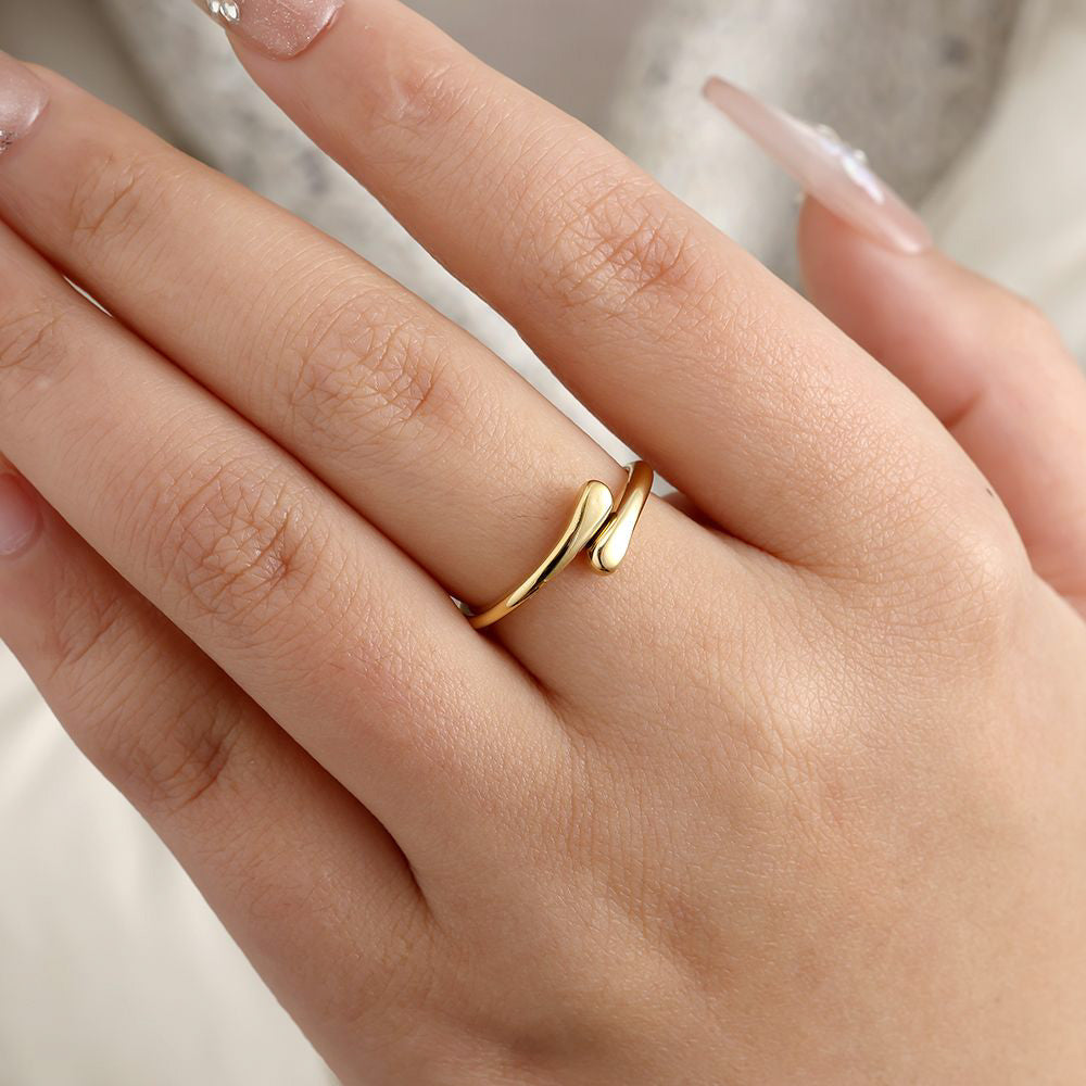 "Timeless Drops" stylischer Ring - gold