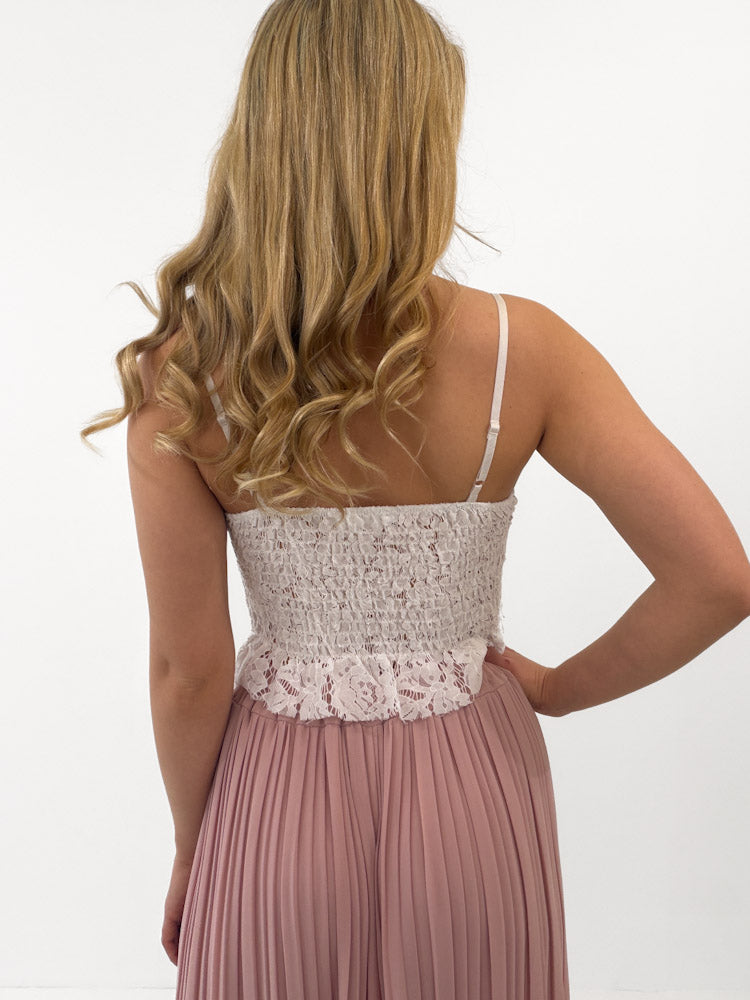 "Leah" Crop Top Lace - weiß