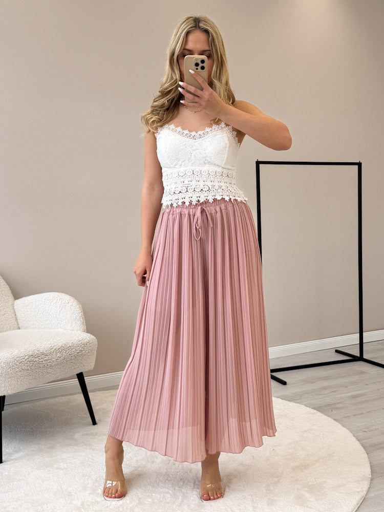 Plissee Culotte Hose - rosa