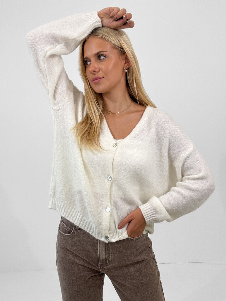 "Orlando V" kuscheliger Cardigan - creme