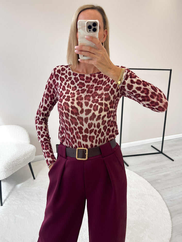 "Como Leo" kuscheliges Cashmere Longshirt - bordeaux