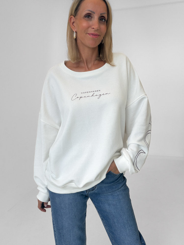 "Copenhagen" schönes Sweatshirt aus Baumwolle - weiß